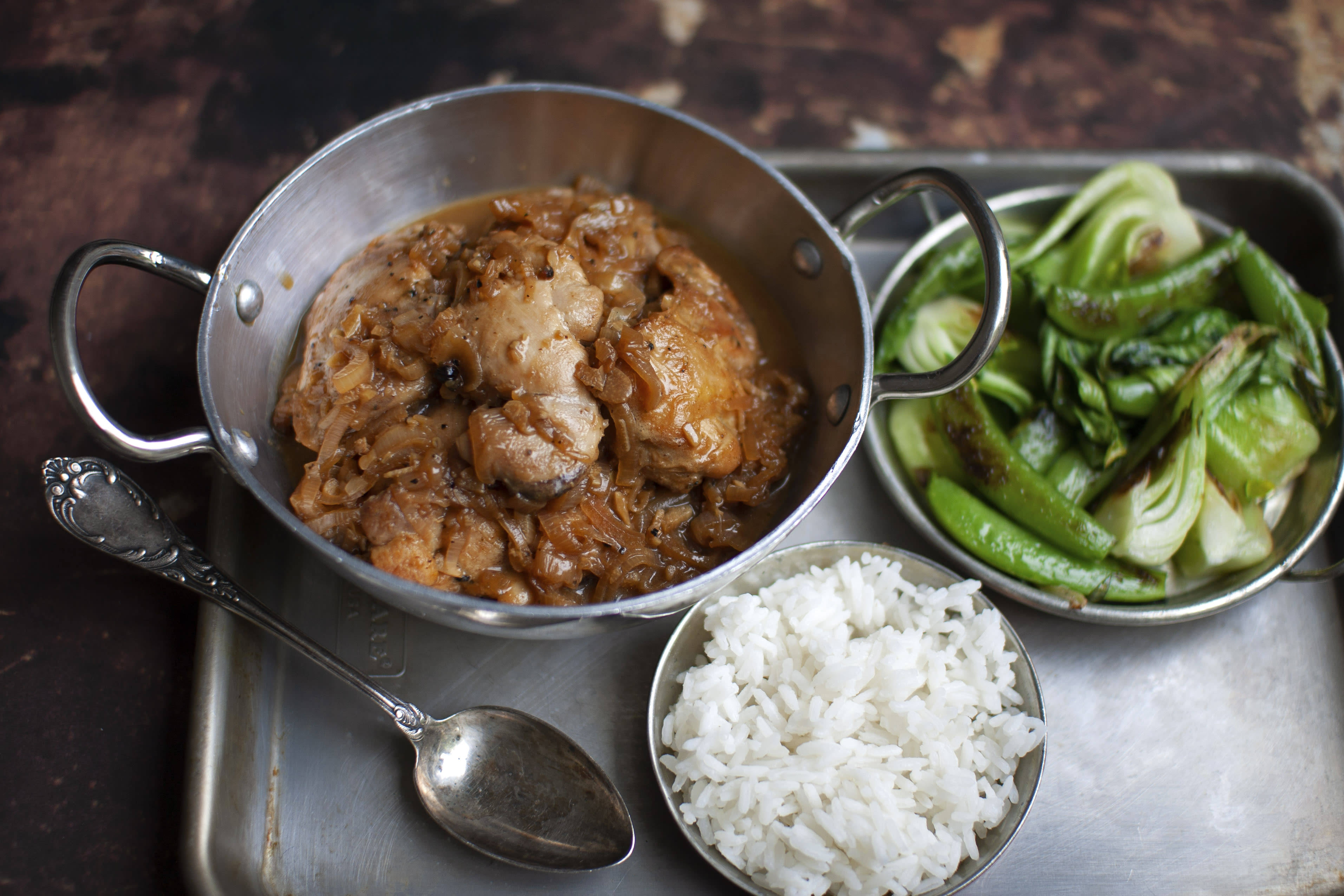 Adobo Chicken Thighs with Rice and Greens Hello Chef!