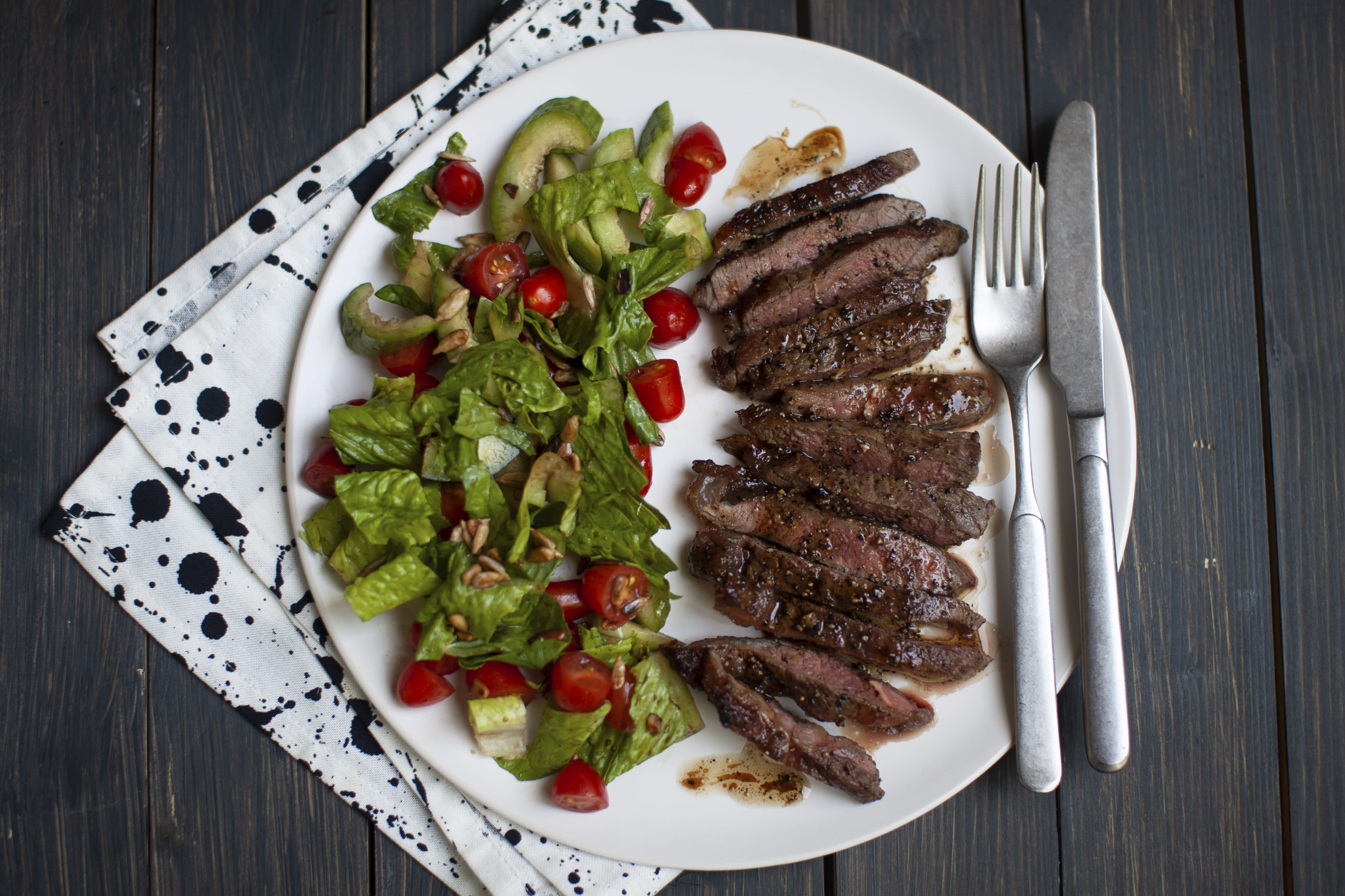 Honey and Mustard Glazed Rump Steak with Fresh Salad | Hello Chef!