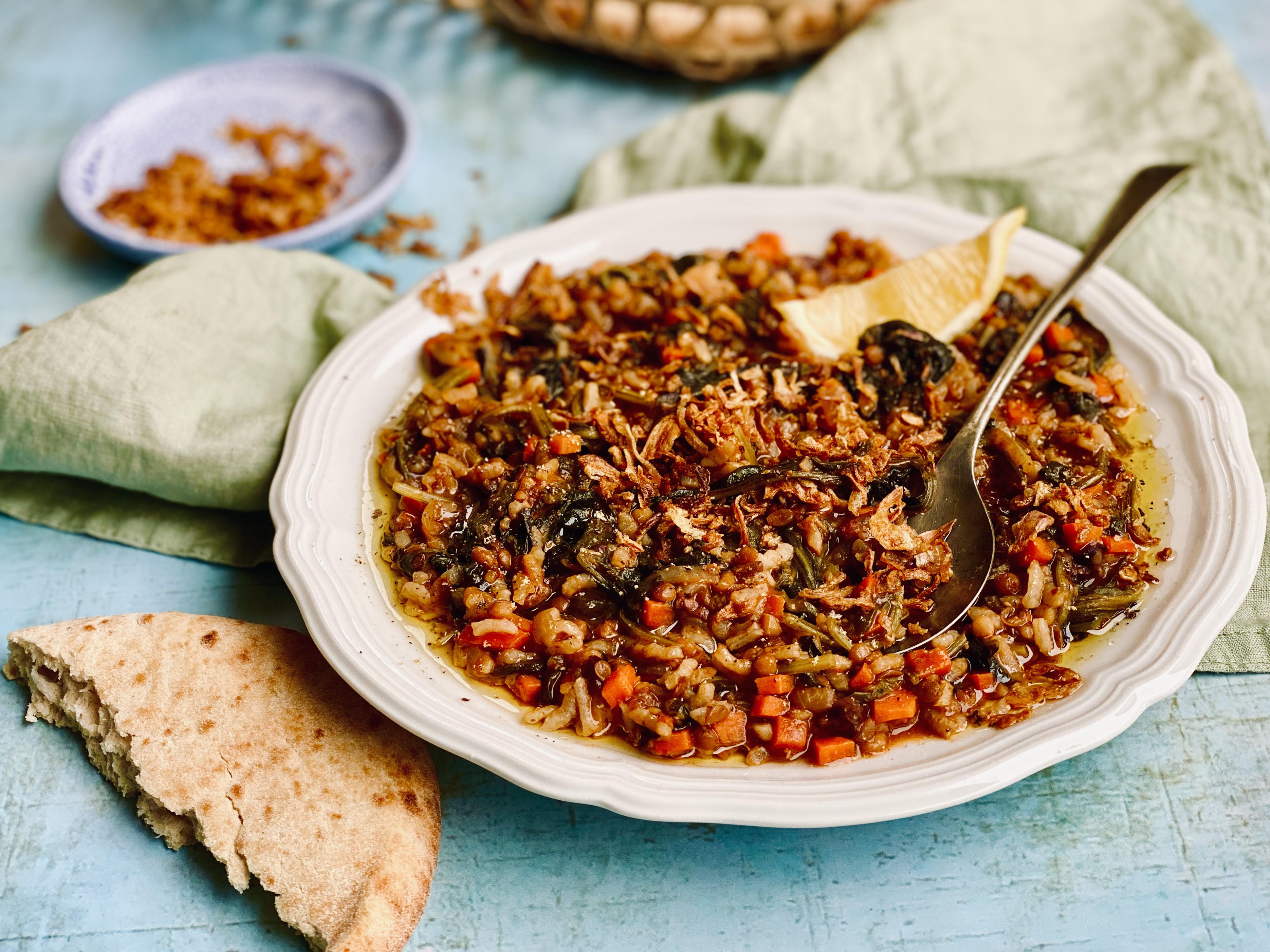 Faki: Cypriot Rice and Lentil Stew with Spinach | Hello Chef!