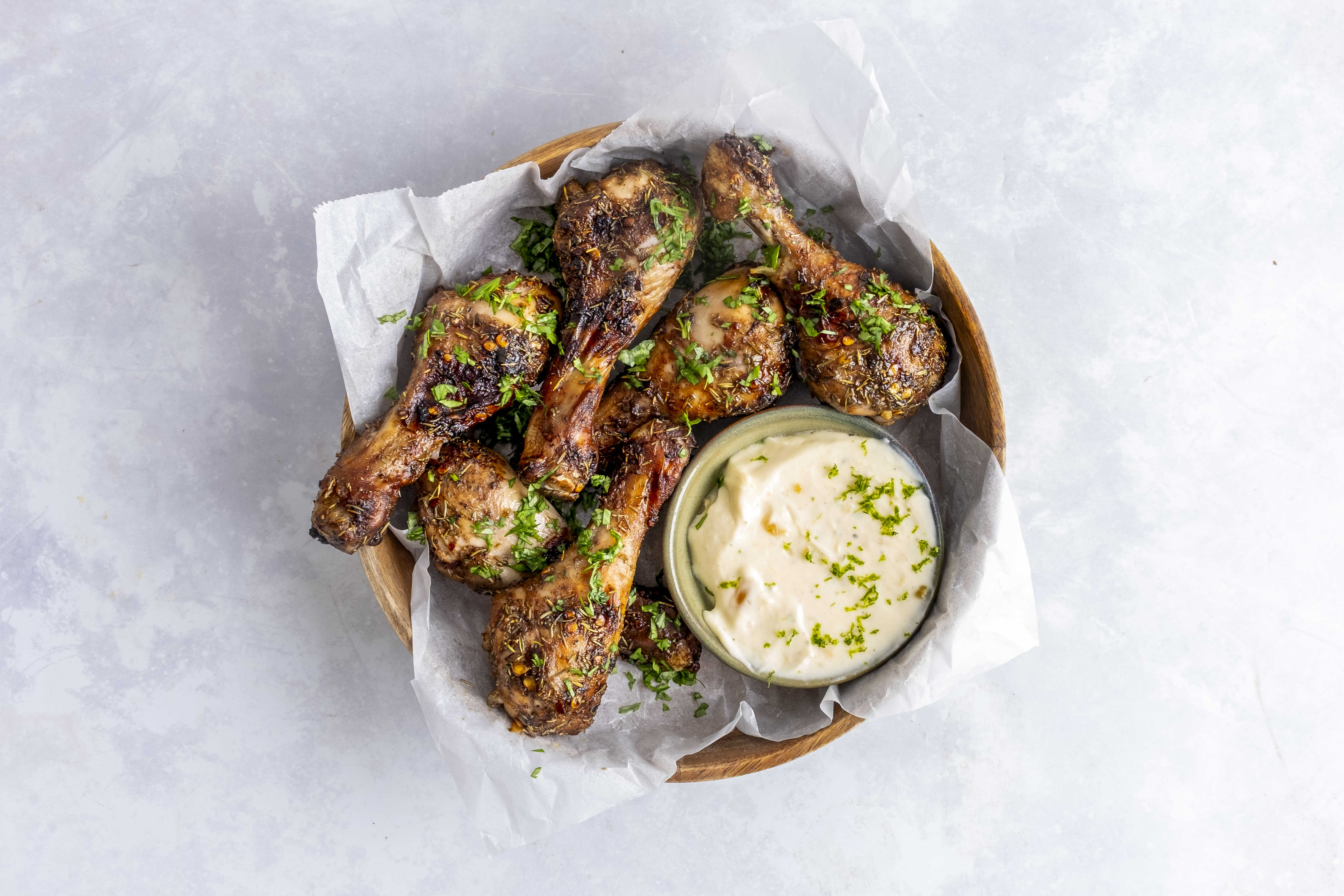 Jerk Chicken Drumsticks with Creamy Pineapple Dip | Hello Chef!