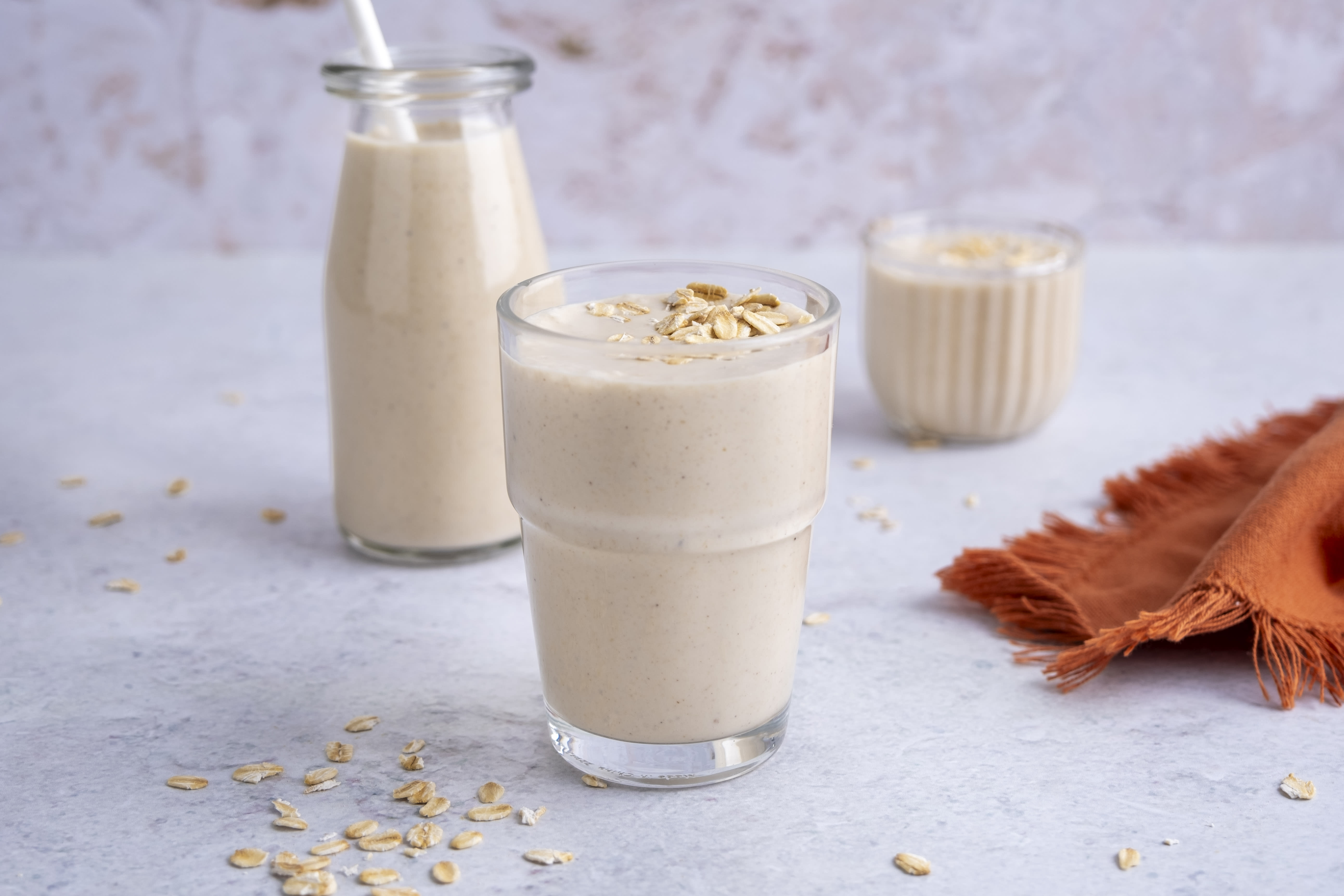 Peanut Butter Power Smoothie with Banana and Oats | Hello Chef!