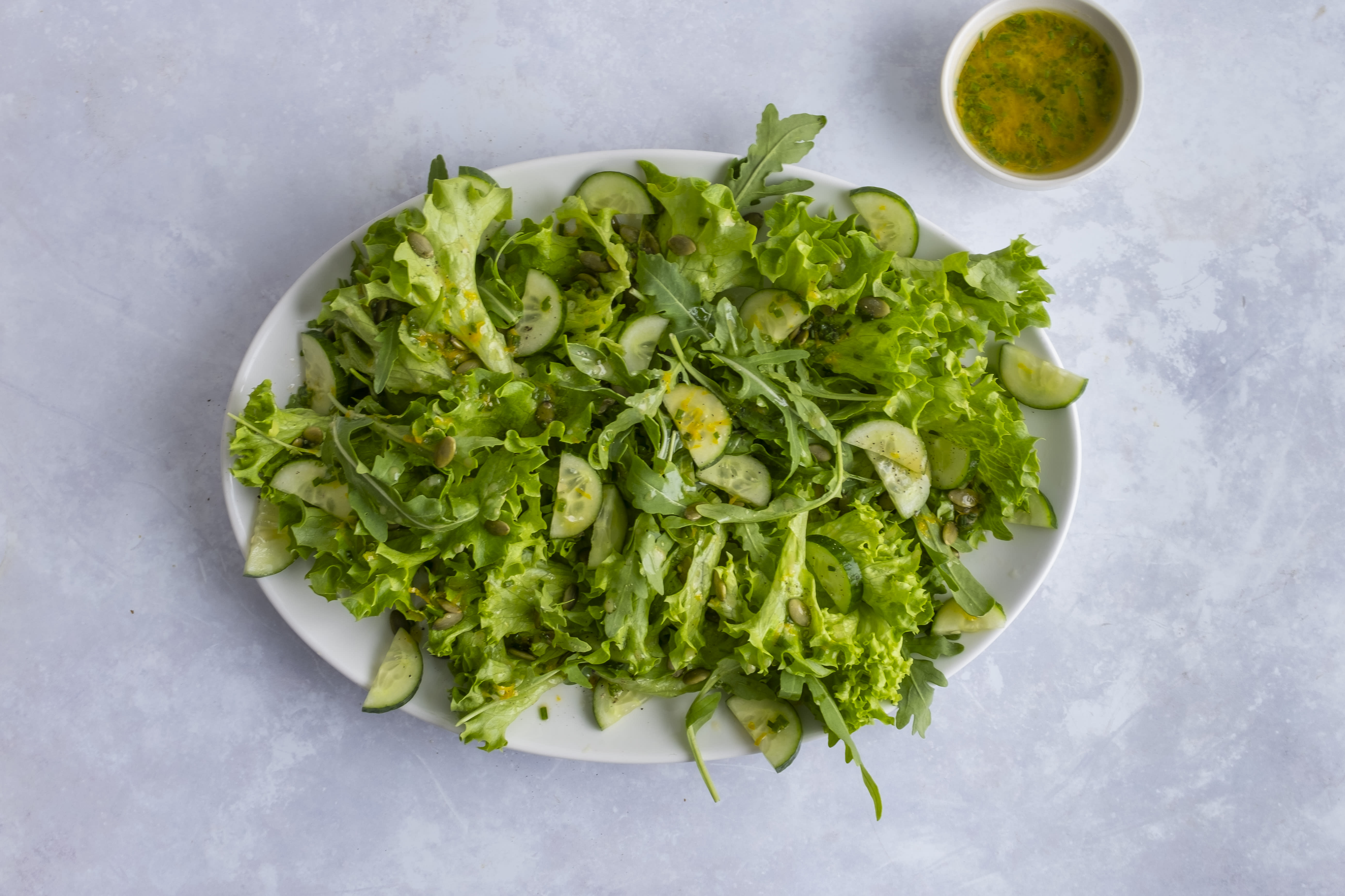 Leafy Greens Salad with a Zesty Orange Mustard Dressing | Hello Chef!