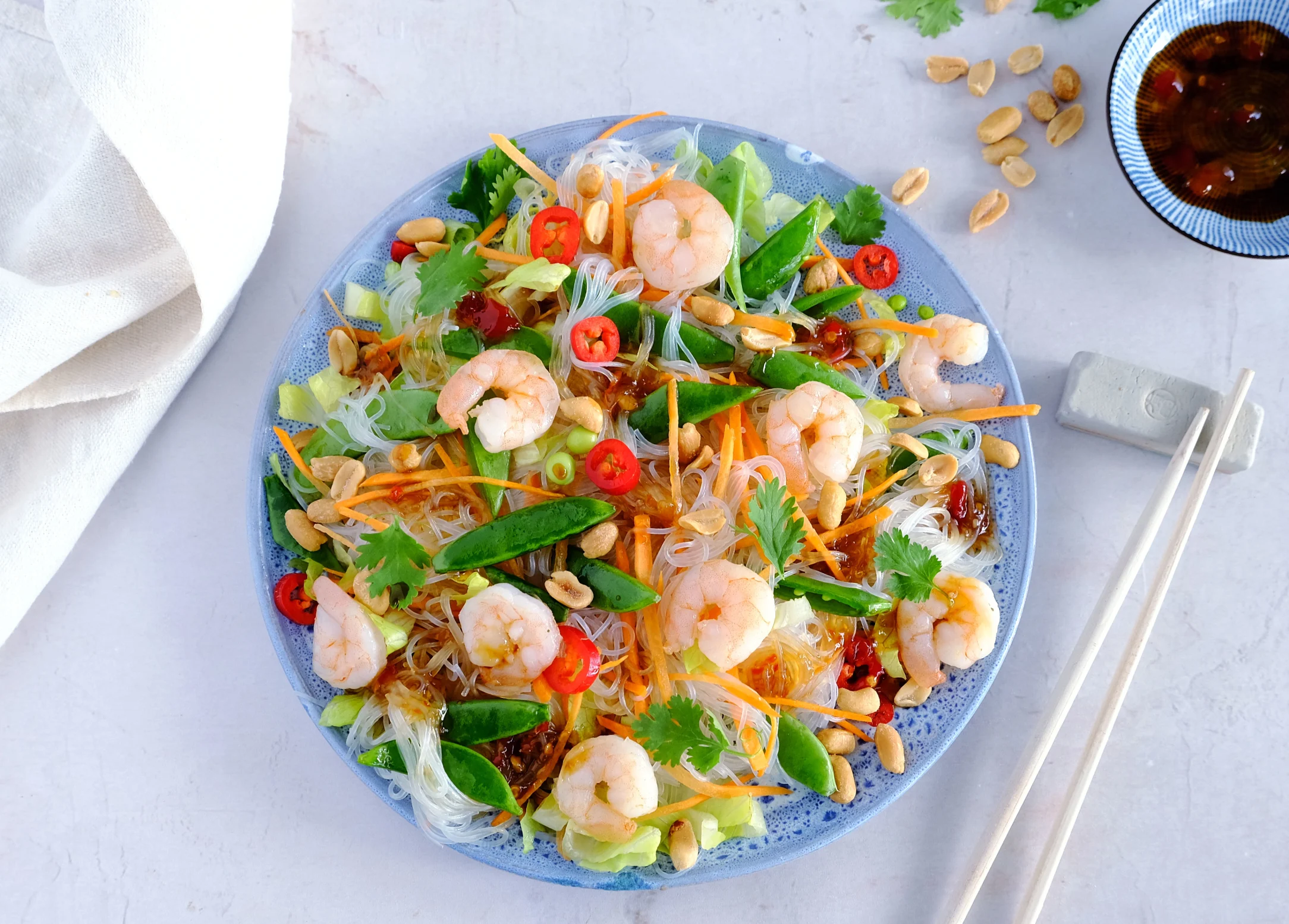 Crunchy Prawn Noodle Salad with Peanuts