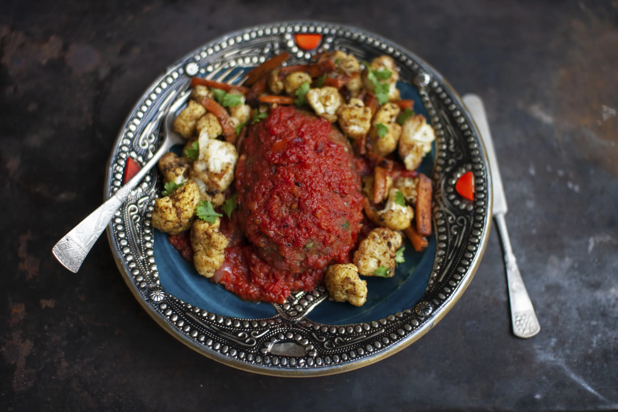 Moroccan Meatloaf with Ras el Hanout Vegetables