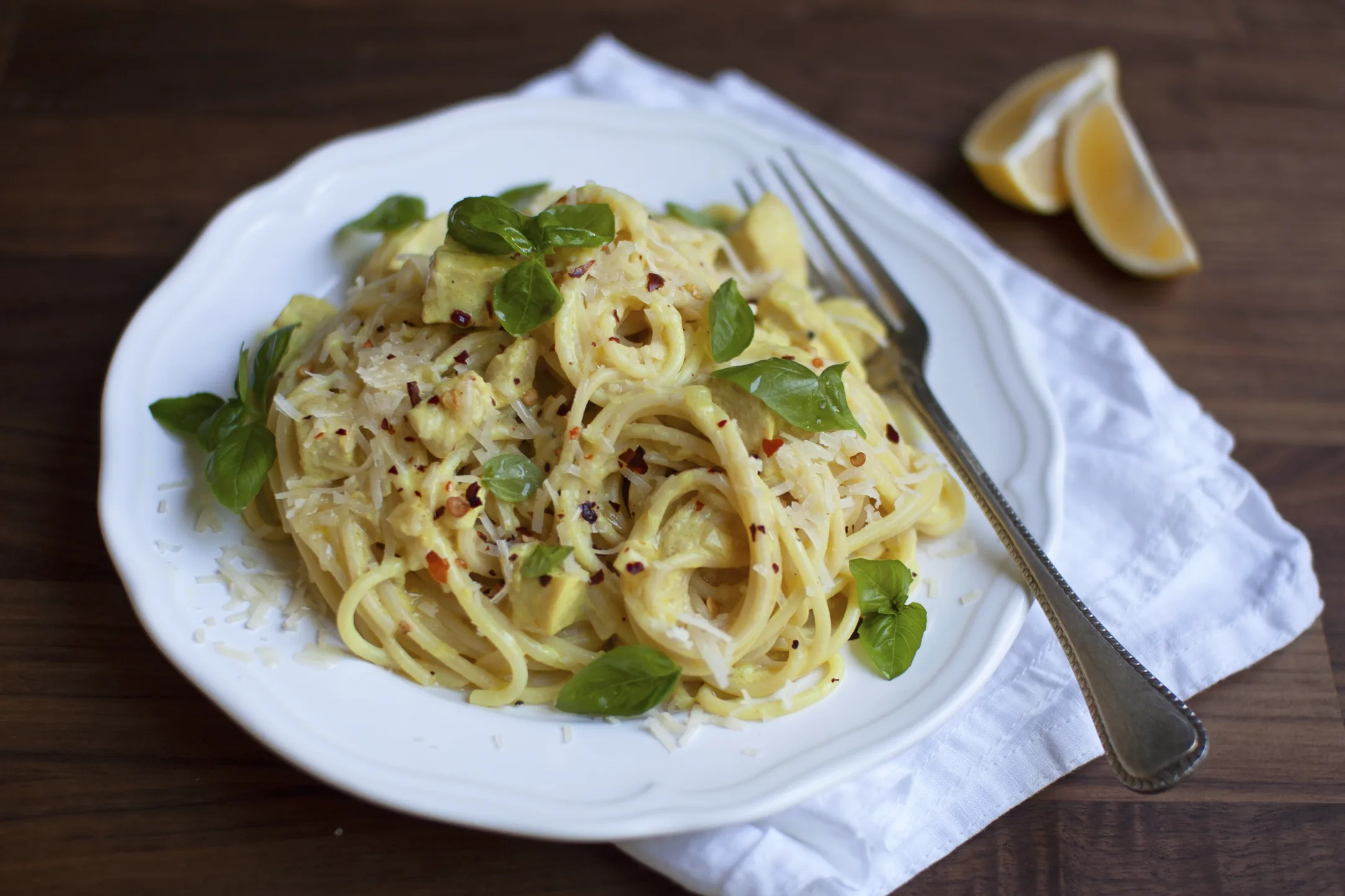 Zingy Chicken Spaghetti with Greek Yogurt