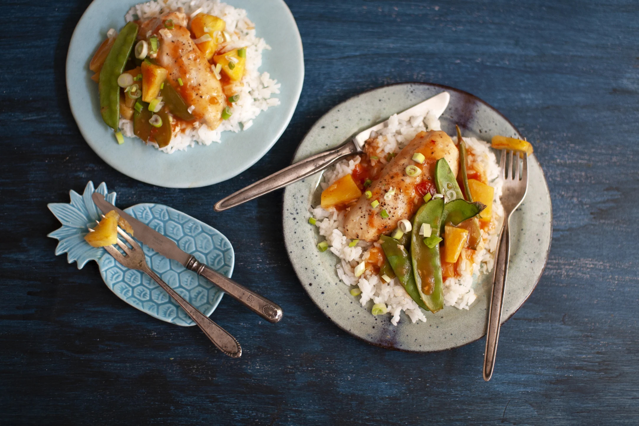 Hawaiian Sweet Baked Chicken with Sticky Coconut Rice