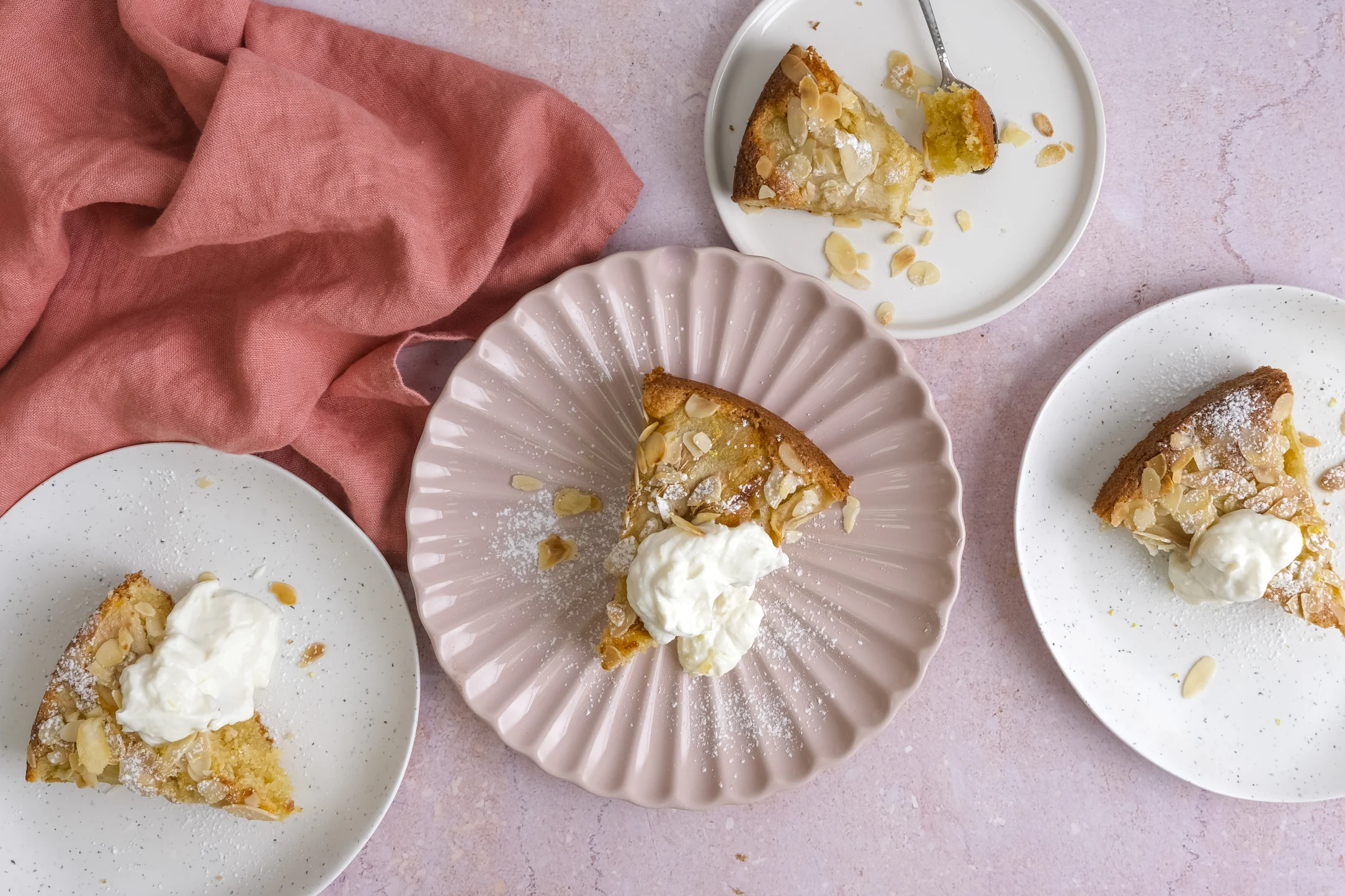 Pear & Almond Cake with Zesty Whipped Cream