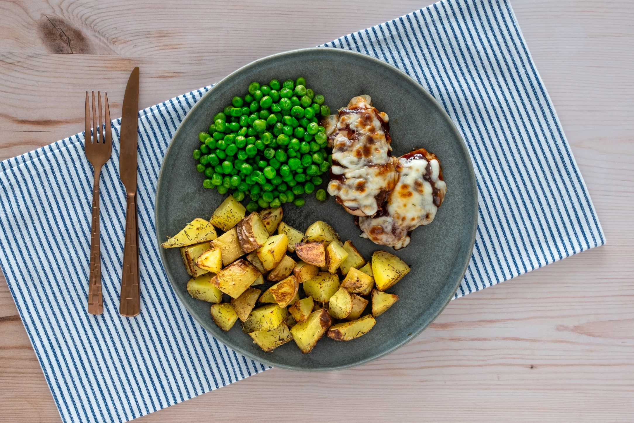 Hunter's Chicken with Roasted Potatoes and Peas