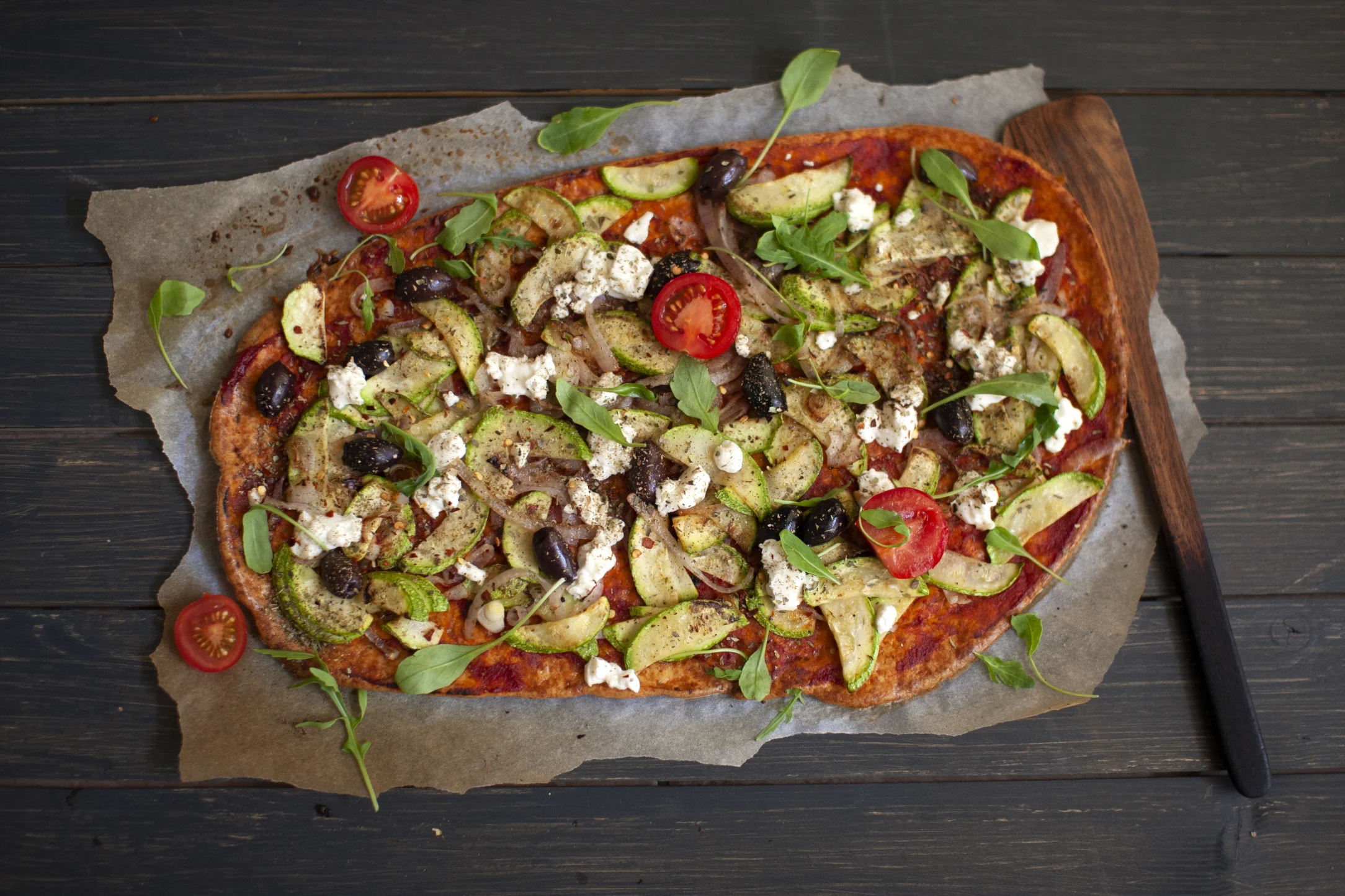 Egg and Cheese Crust Pizza Greek Style