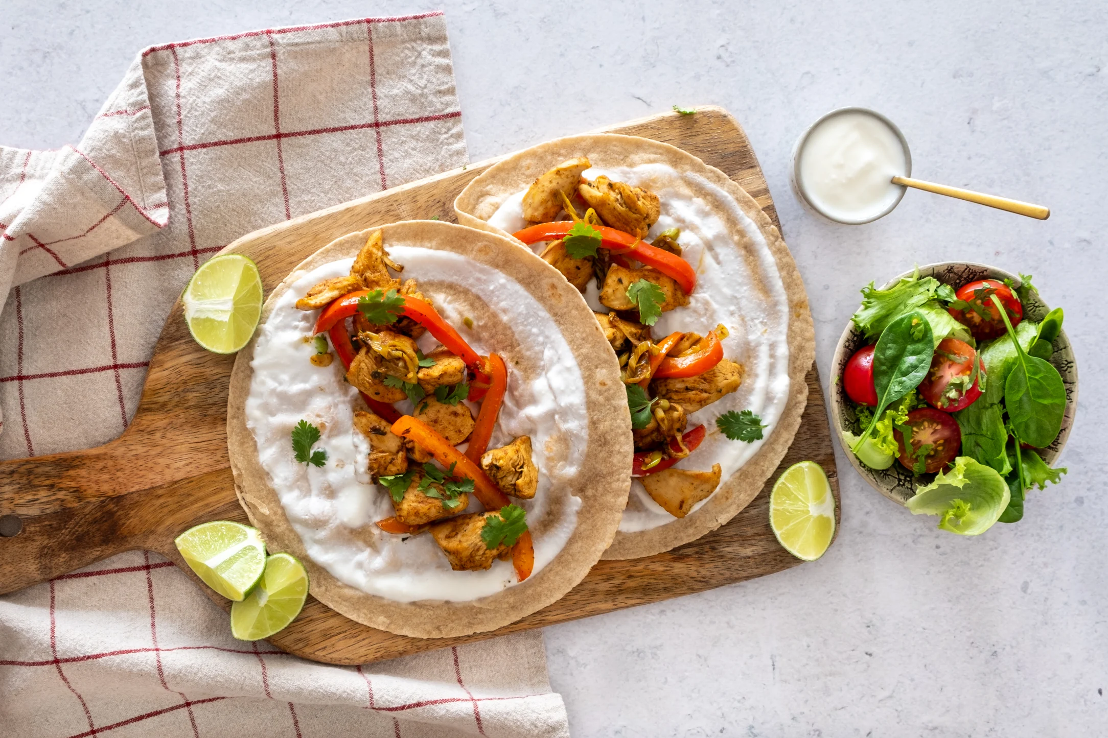 Tandoori Chicken Wraps with Side Salad