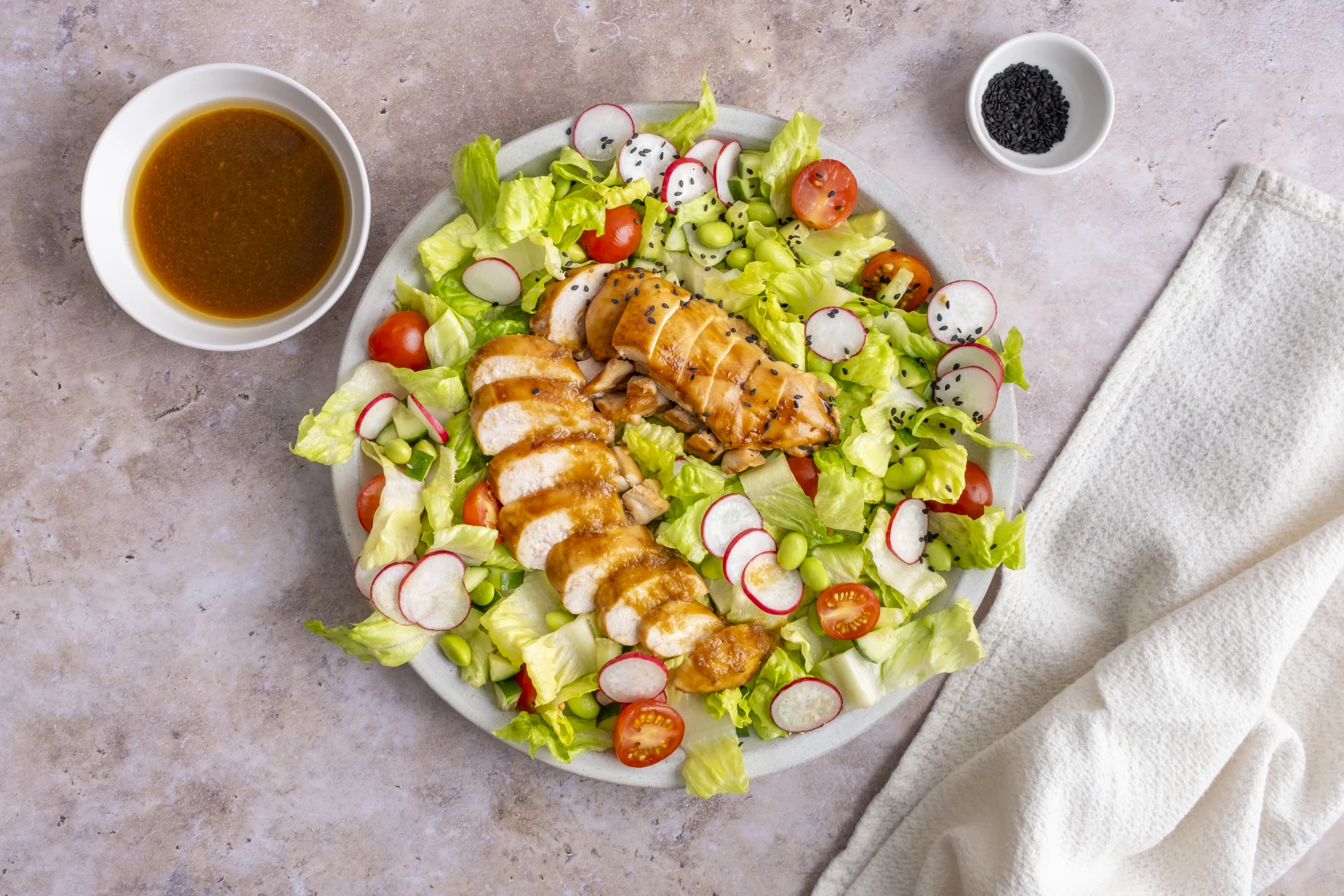 Asian Chicken Salad with Ginger Sesame Dressing