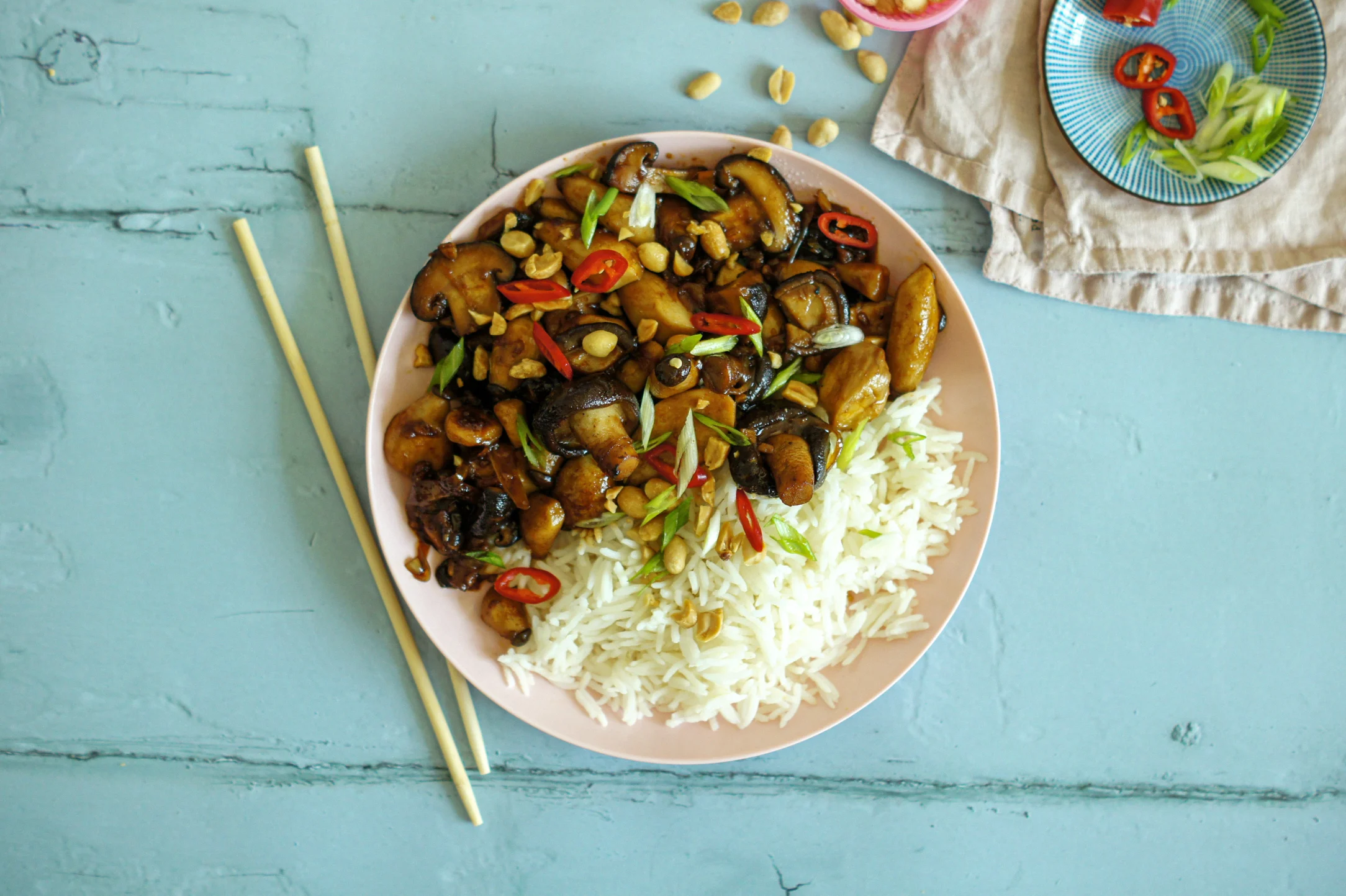 Asian Mushrooms with Jasmine Rice