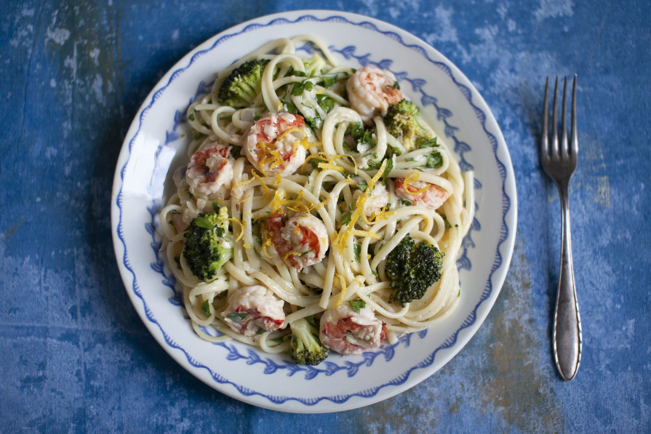 Lemony Prawn Spaghetti with Broccoli