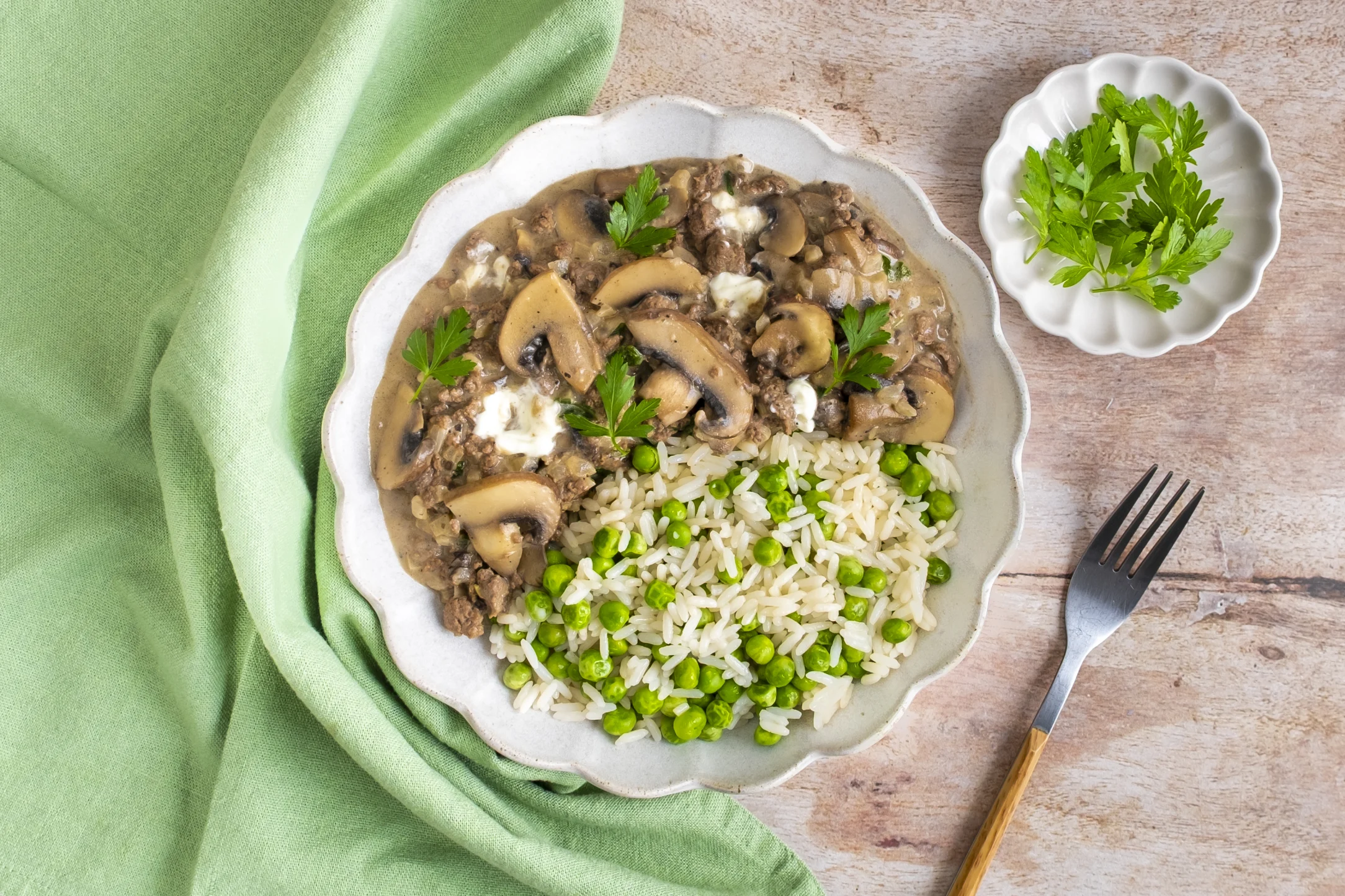 Express: Beef Mince and Mushroom Stroganoff with Pre-prepped Ingredients