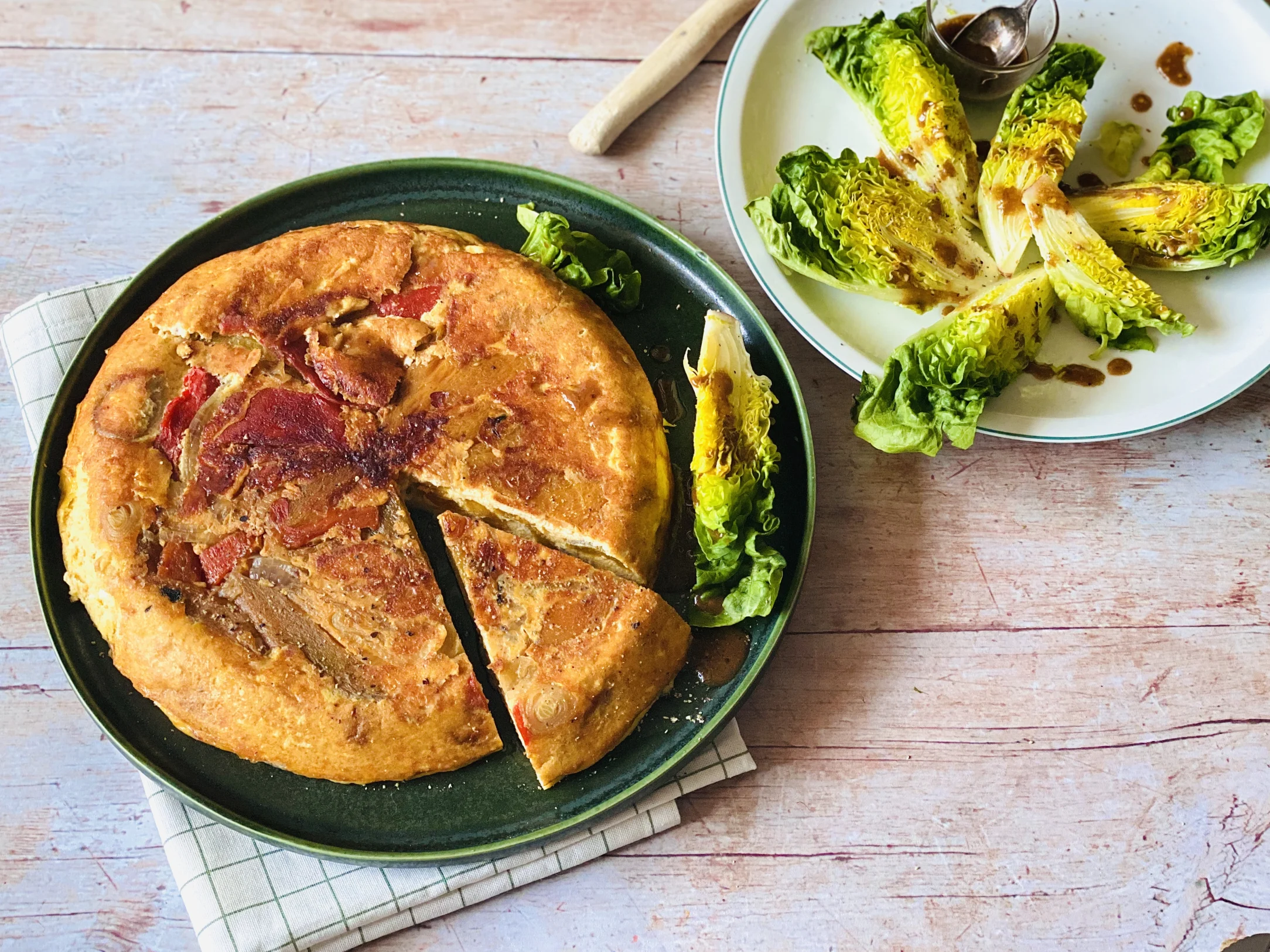 Red Pepper and Blue Cheese Frittata with Wedge Salad