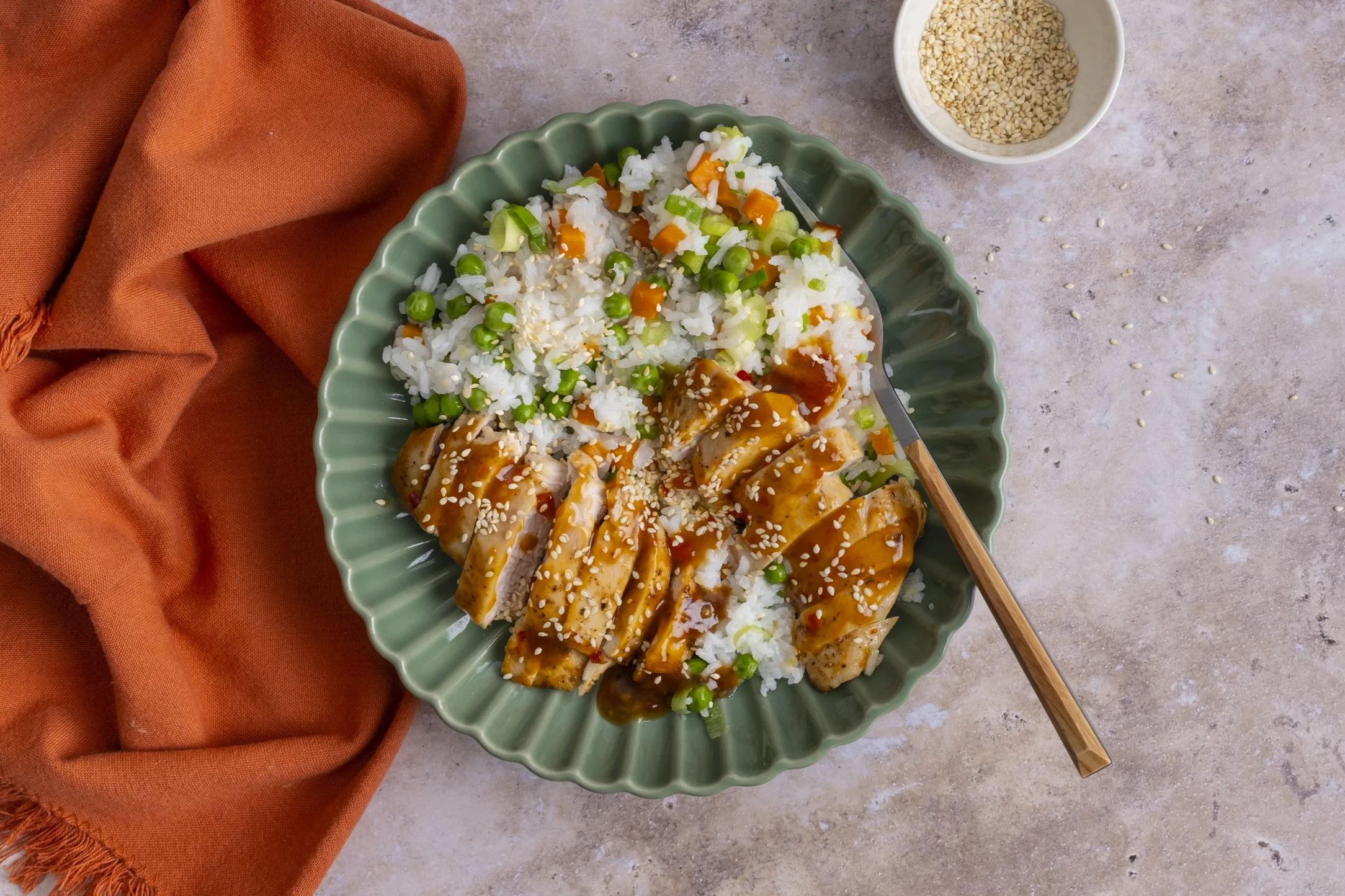 Sweet Chilli Chicken with Veggie Jasmine Rice