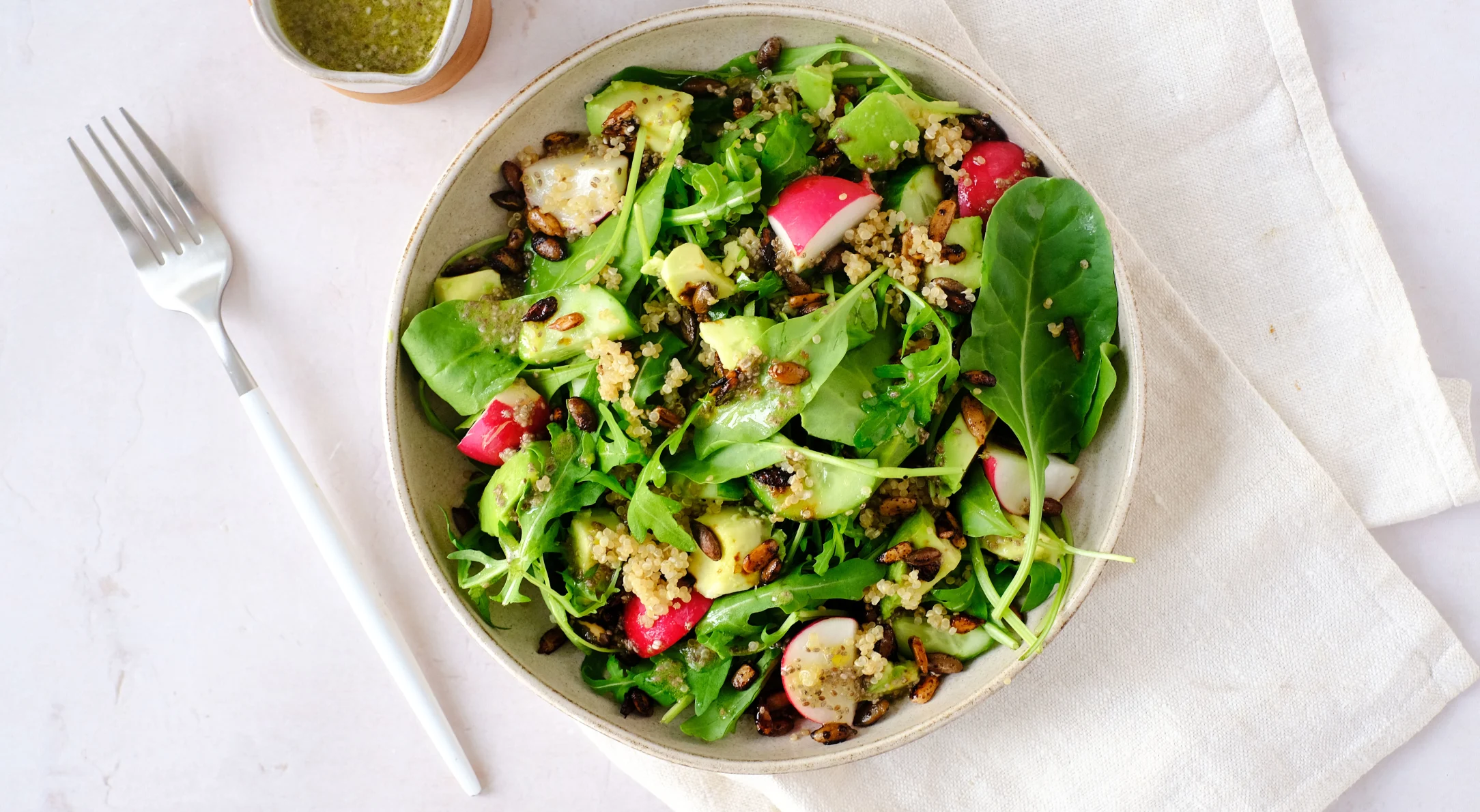 Superfood Salad With Lemon Chia Dressing