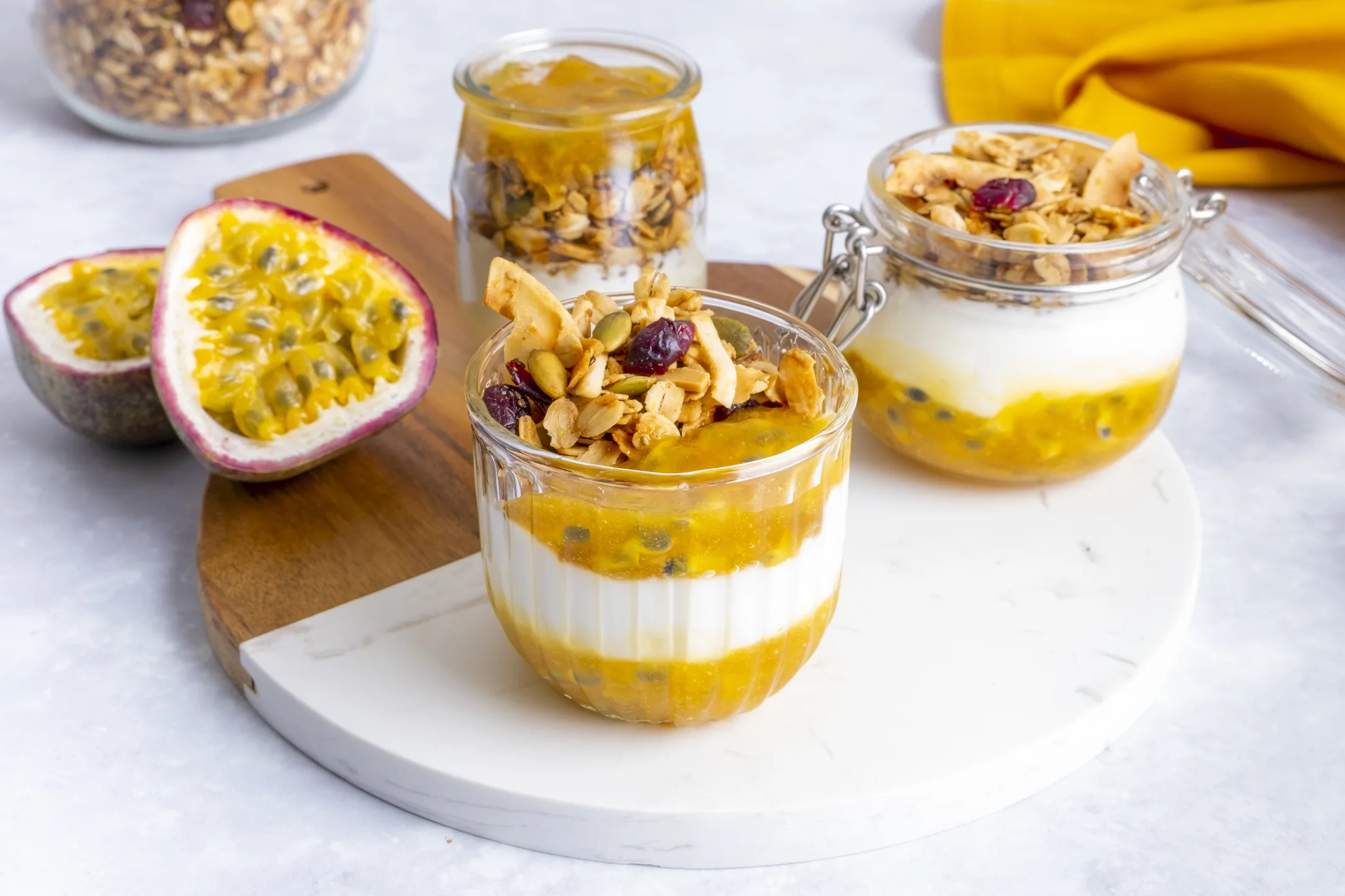 Passion Fruit and Pineapple Granola Pots