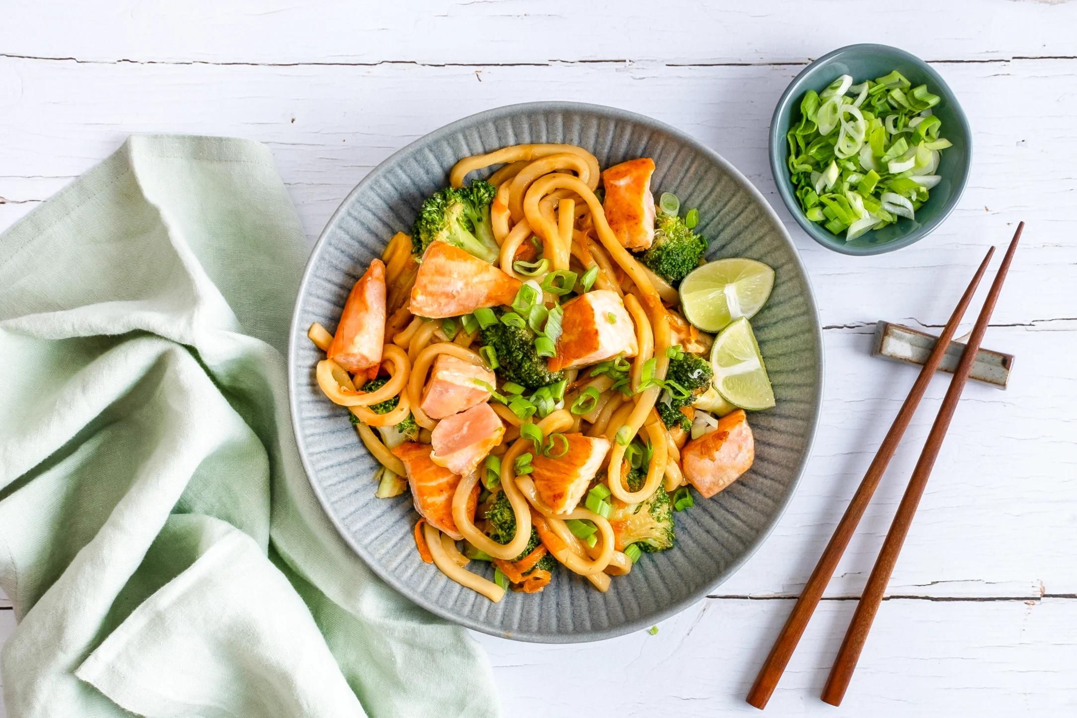 Express: Hoisin Salmon Udon Noodles with Broccoli and Carrot