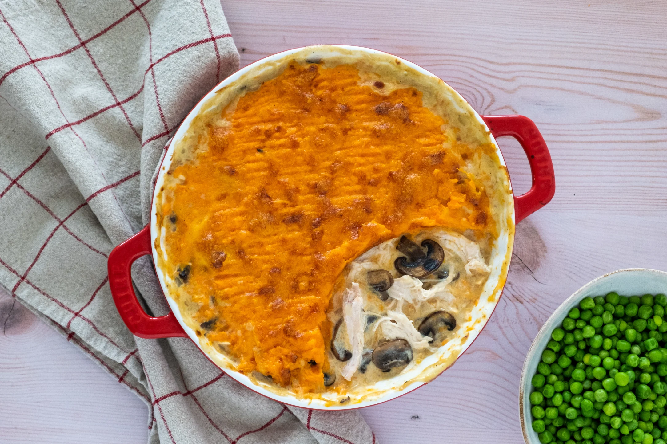 Sweet Potato Topped Chicken & Mushroom Pie