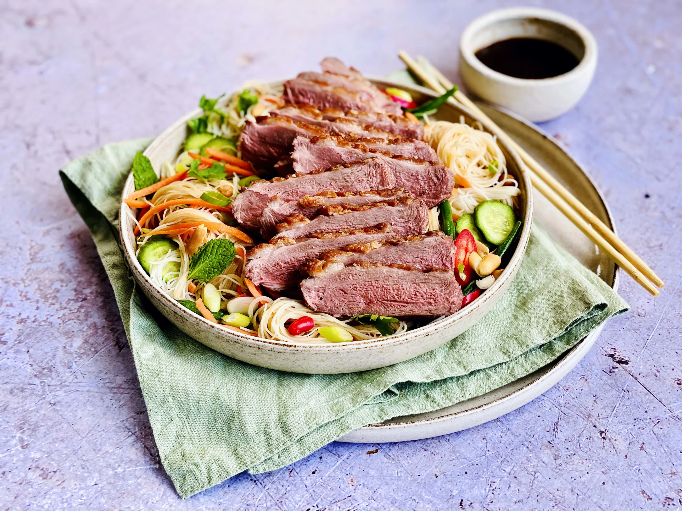 Duck Breast with Vietnamese Noodle Salad