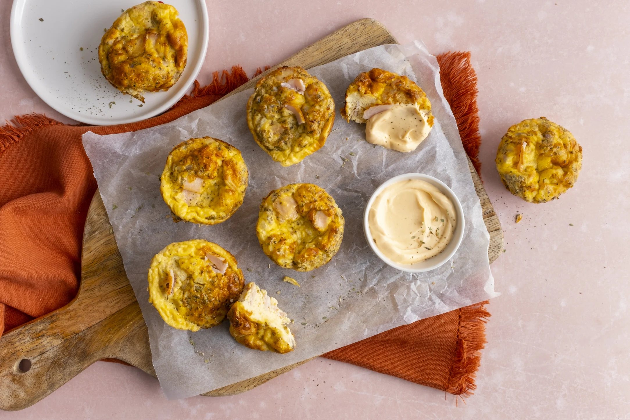 Prep Ahead Turkey and Cheese Frittatas with Spiced Sour Cream