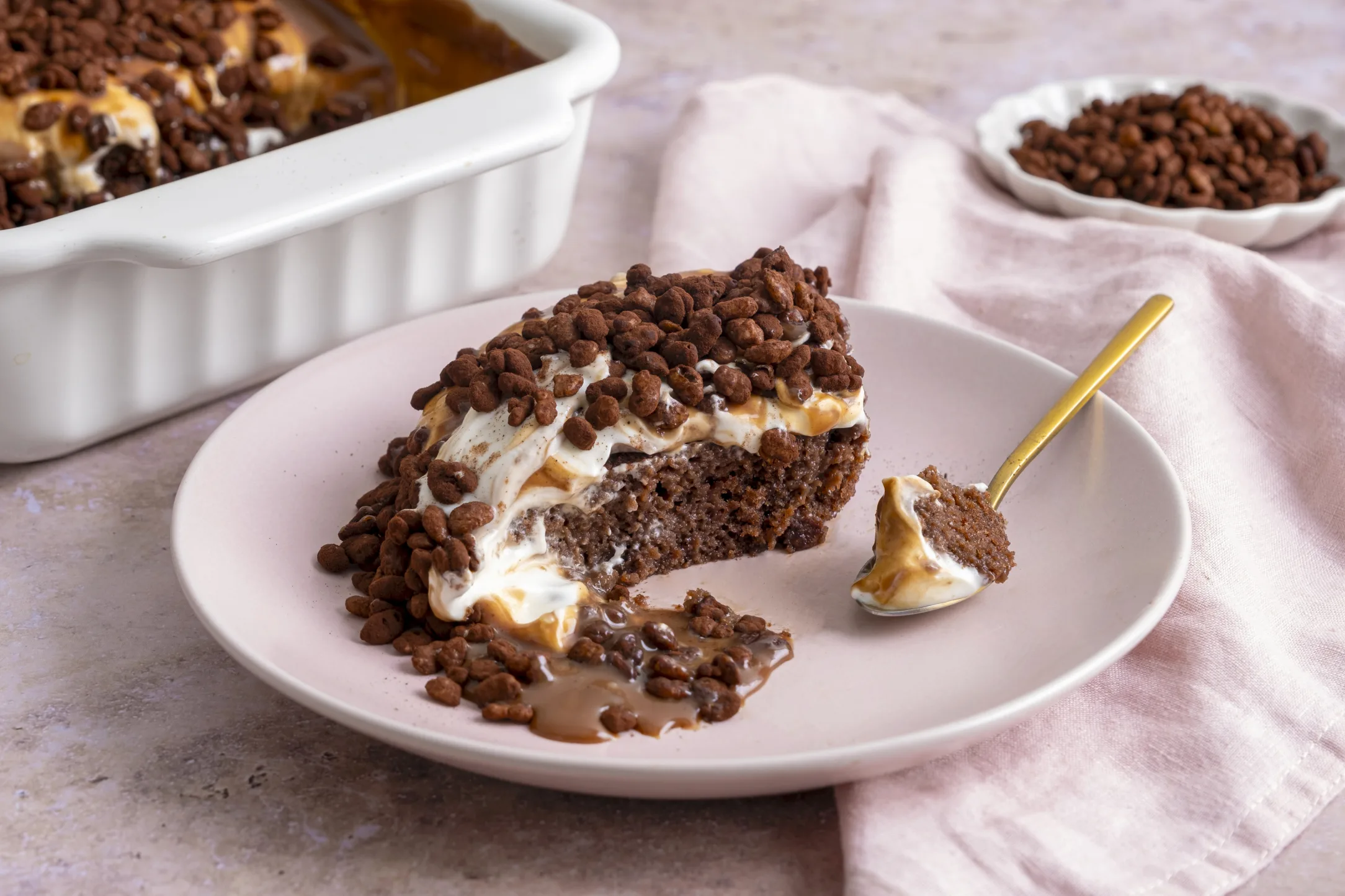 Choco Crispie Chocolate Cake with Whipped Cream and Ganache