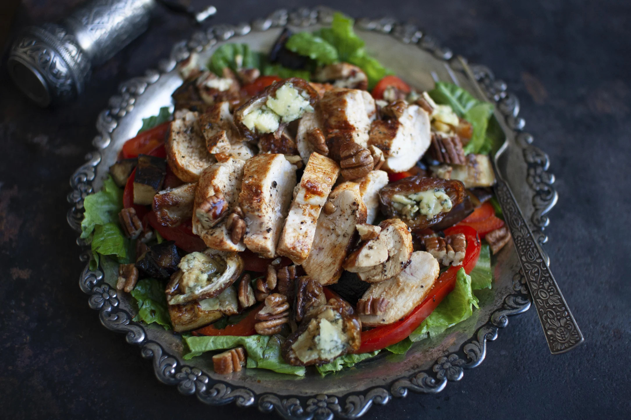 Chicken, Blue Cheese and Date Salad with Pecan