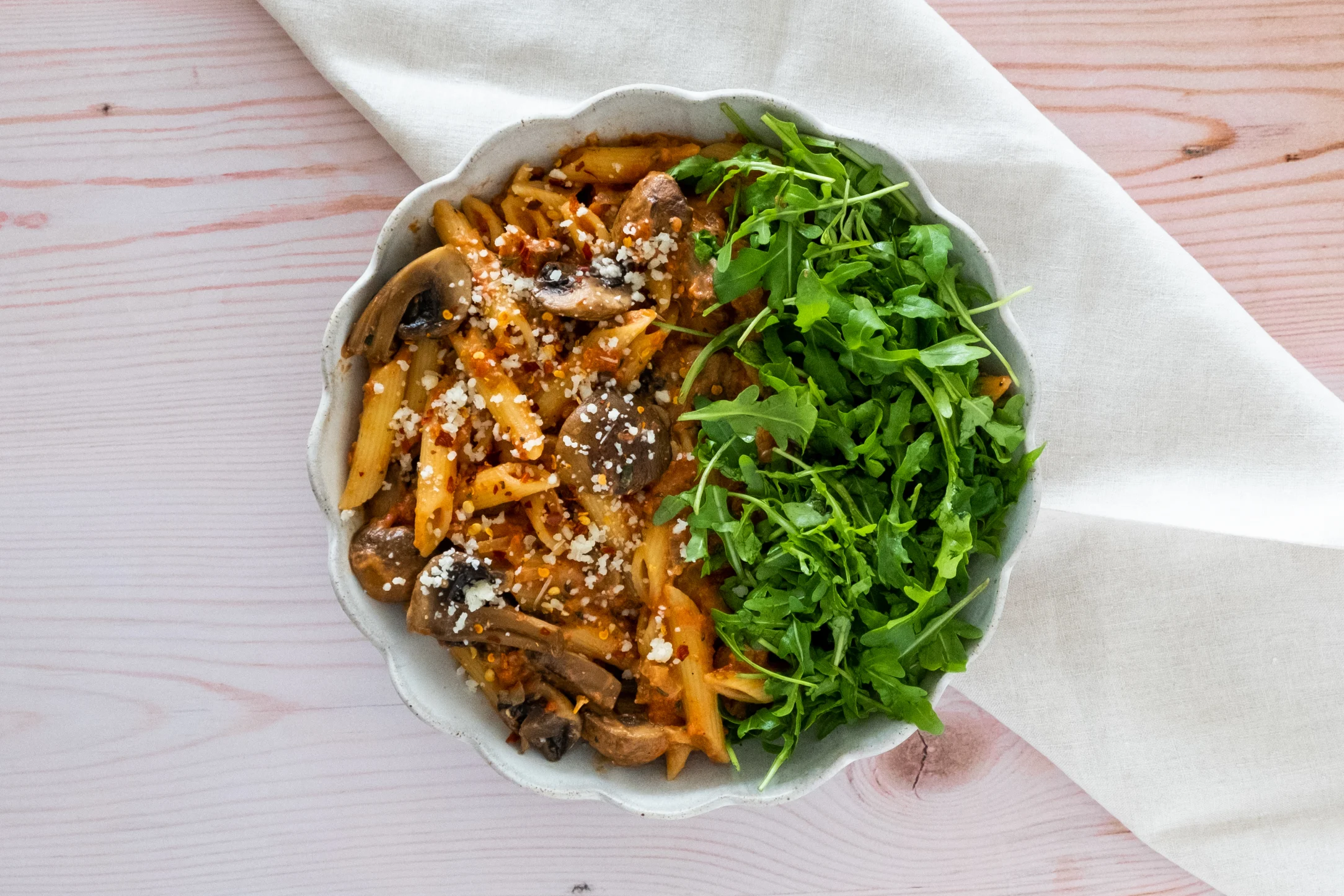 Quick Spicy Mushroom Pasta