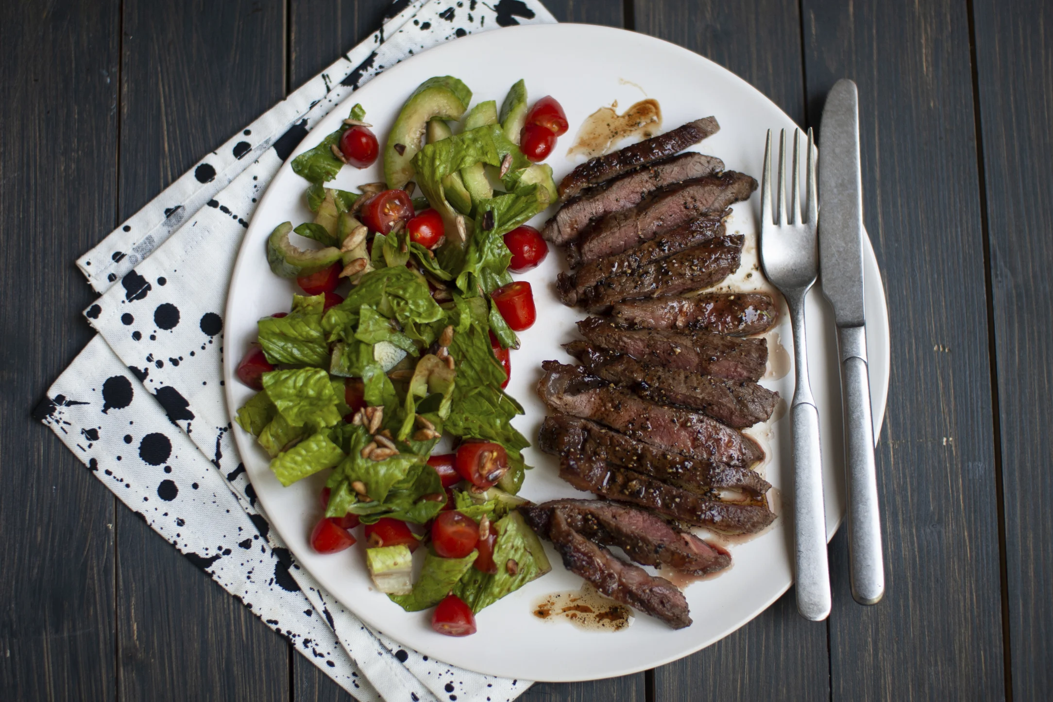Honey and Mustard Glazed Rump Steak with Fresh Salad