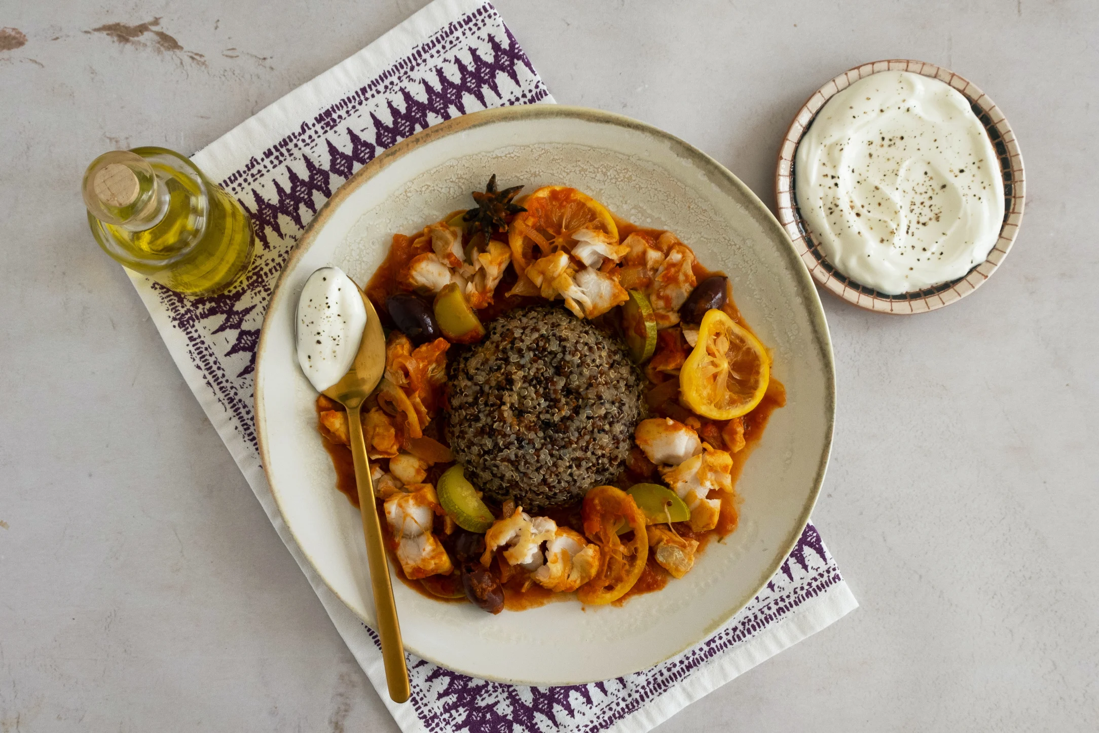 Cod Tagine with Quinoa