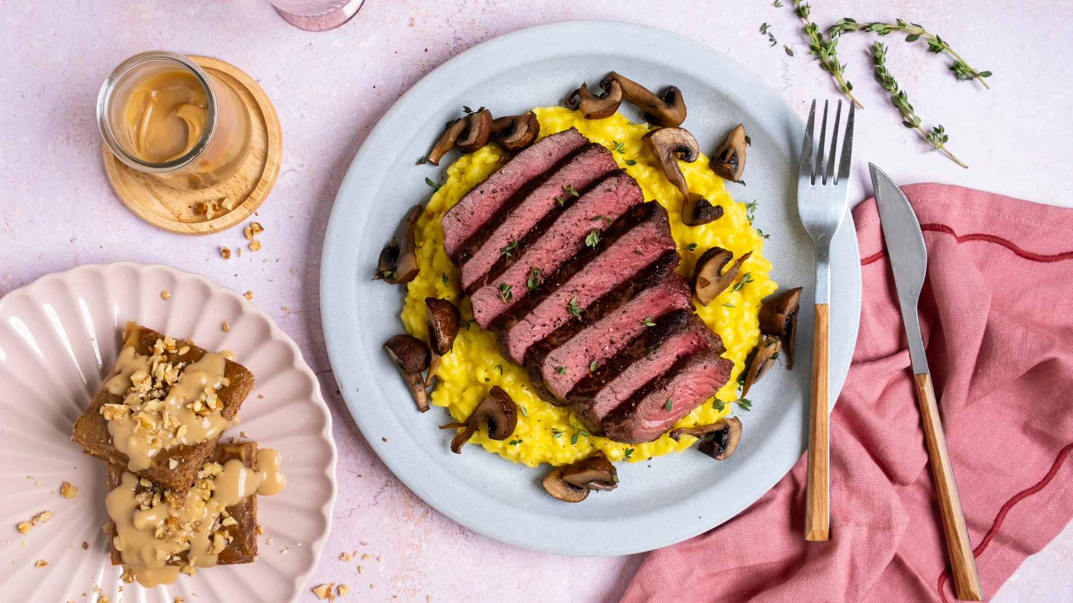 Tenderloin Fillet Steak with Saffron Risotto and Mushrooms
