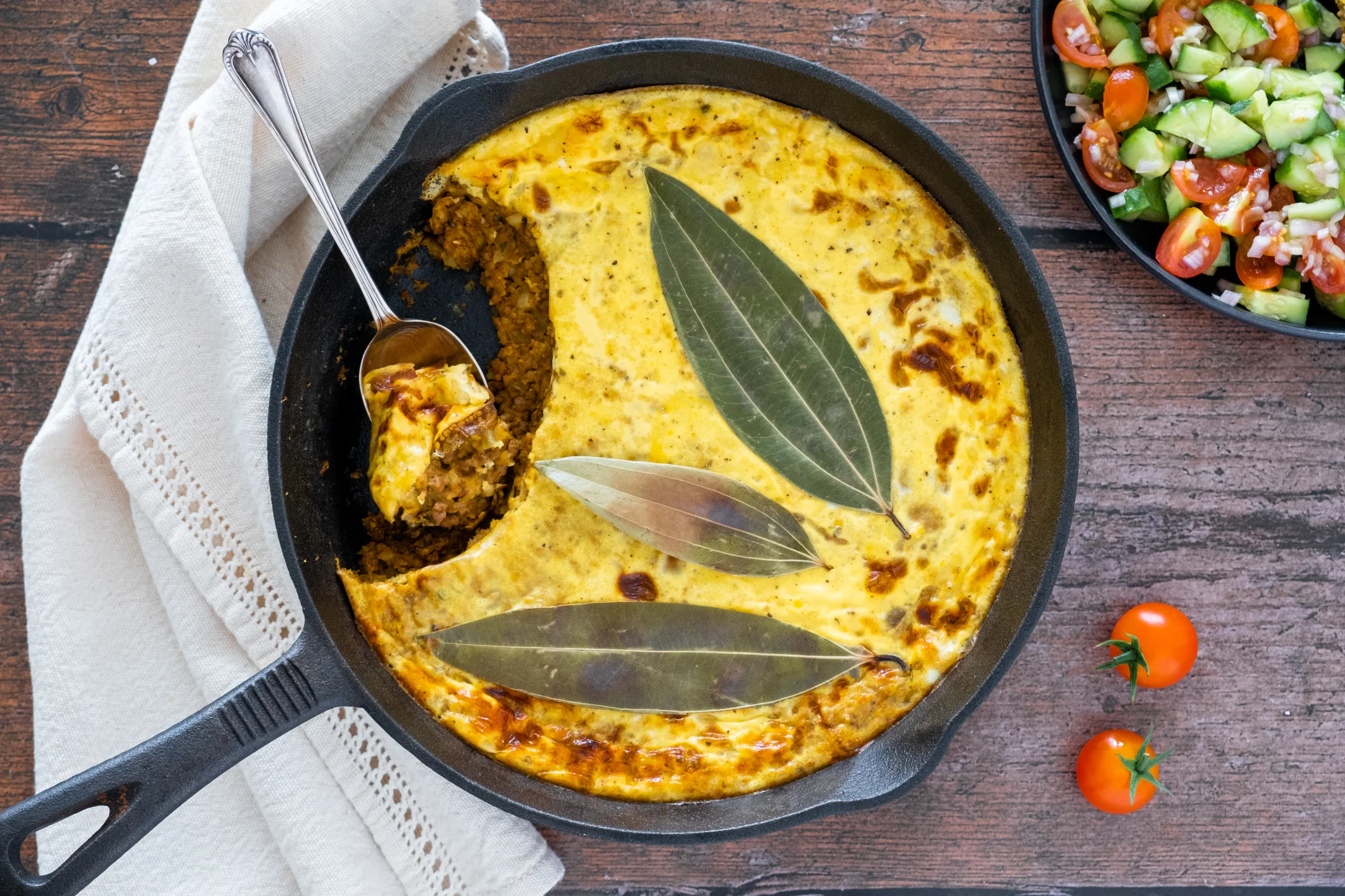 South African Bobotie, Spiced Beef with Golden Topping