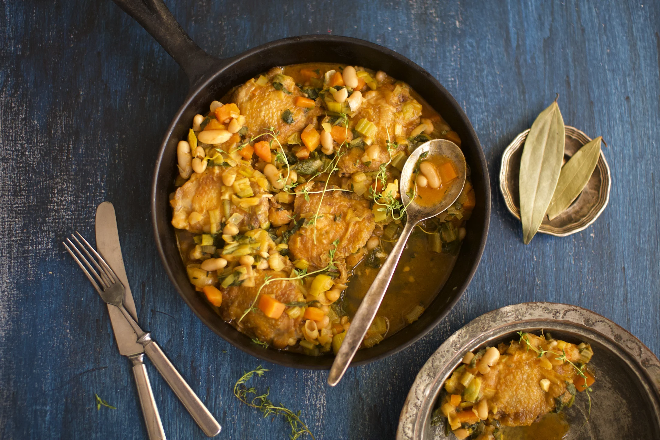 French Inspired Chicken Thigh Cassoulet with White Beans