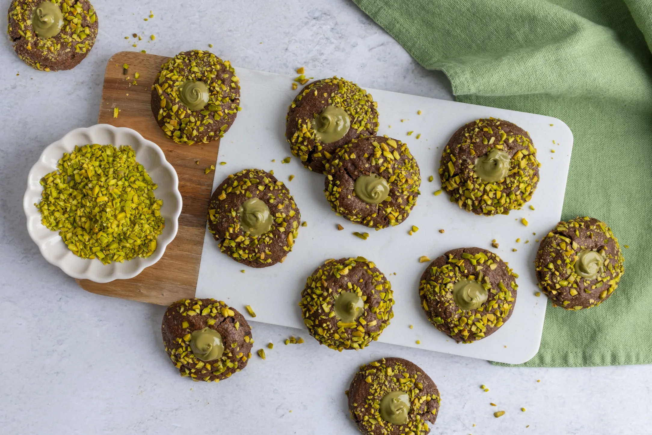 Pistachio Thumbprint Cookies