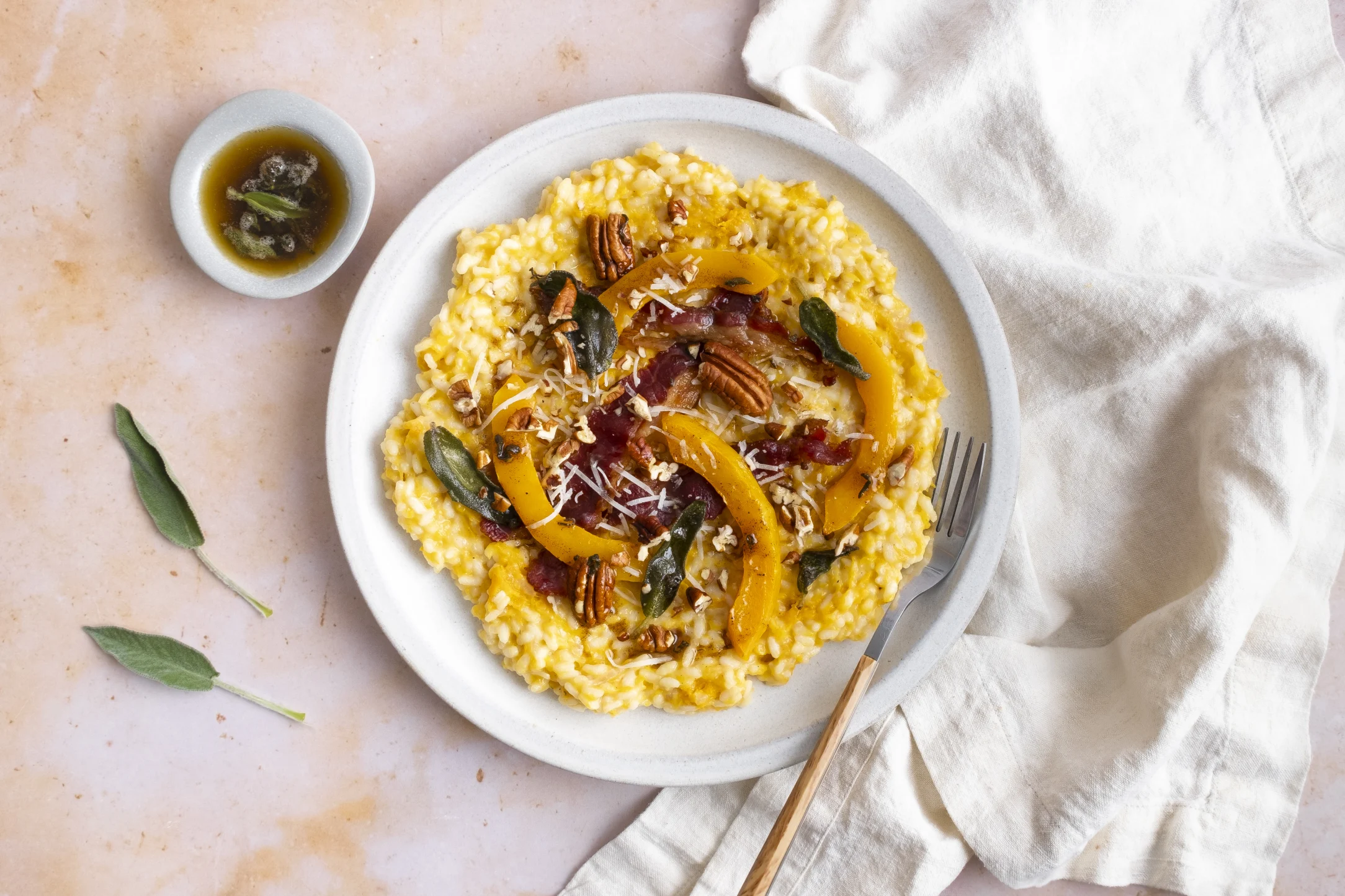 Butternut Squash Risotto with Bacon and Sage