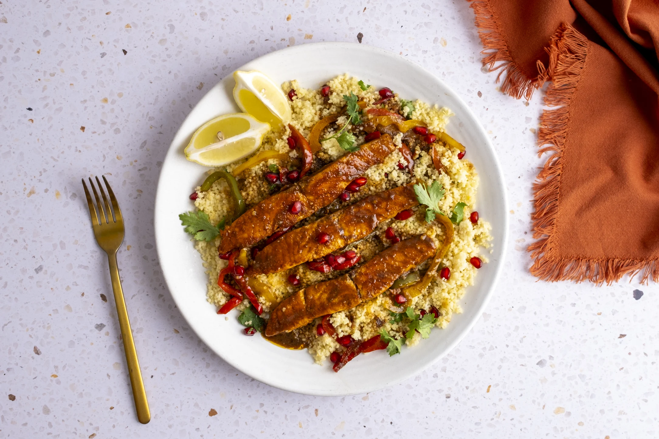 Express: Sticky Moroccan Salmon with Couscous & Pre-prepped Ingredients