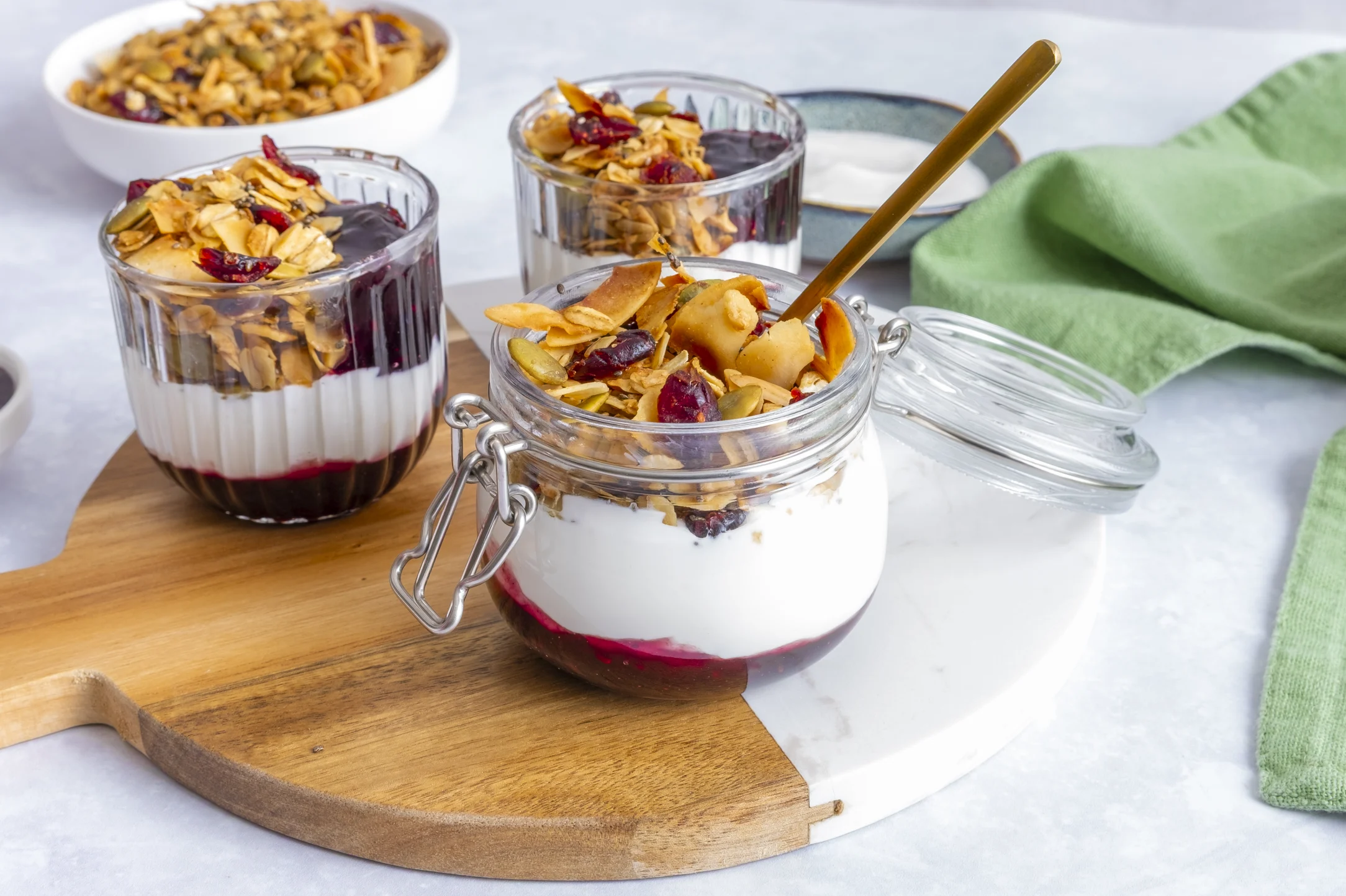Mixed Berry Jam Granola Pots