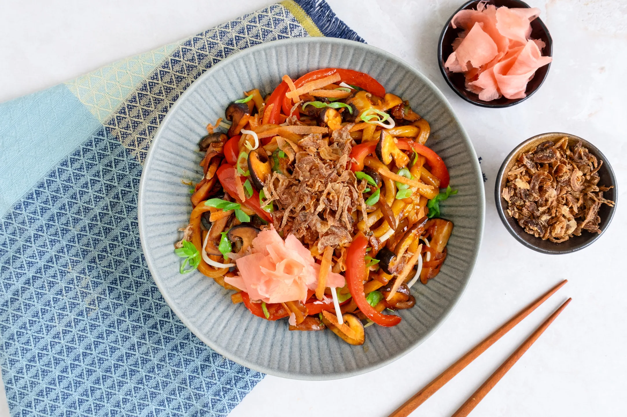 Yaki Udon with Shiitake Mushrooms