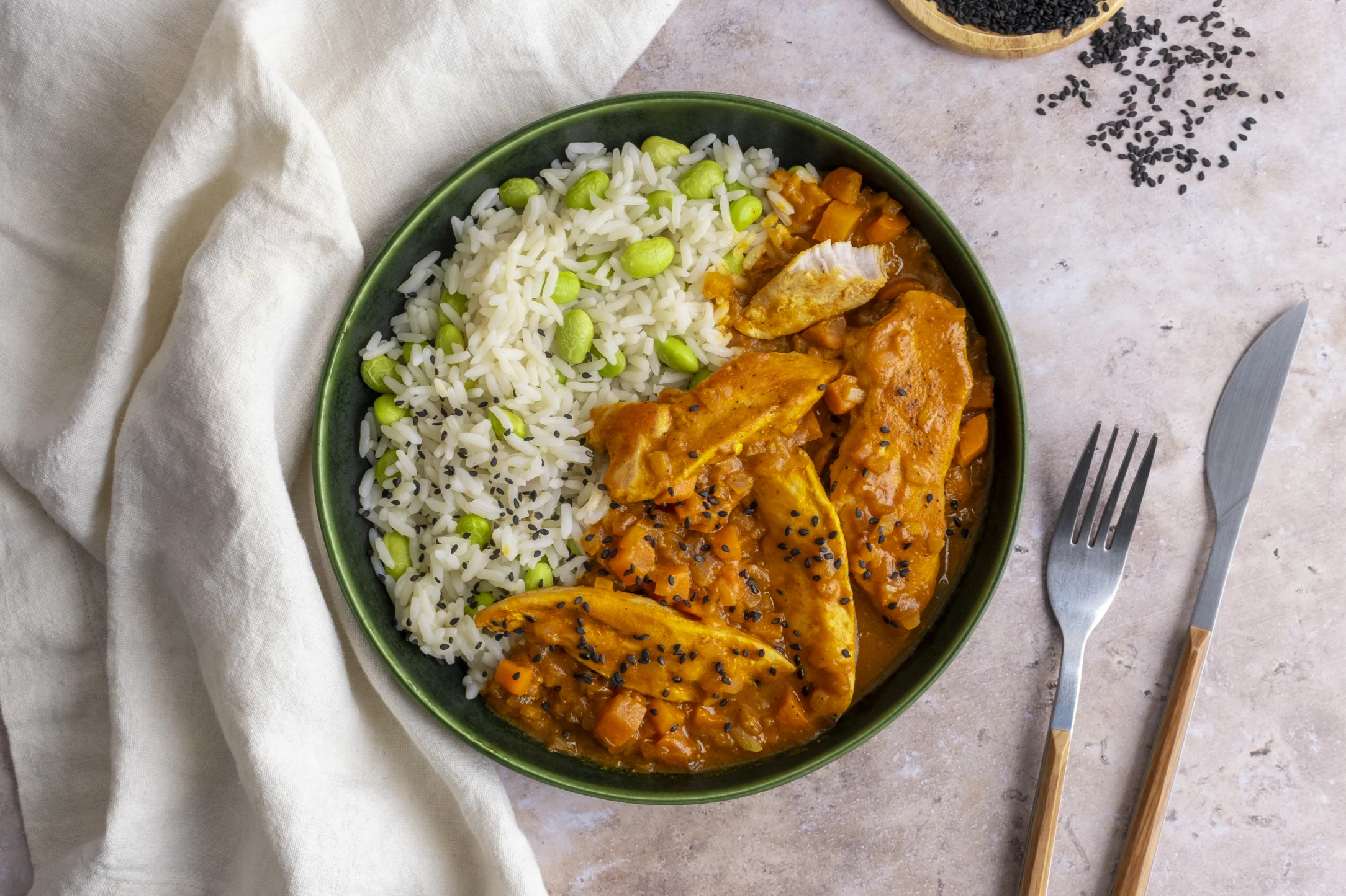 Express: Japanese-Style Chicken Curry with Edamame Rice