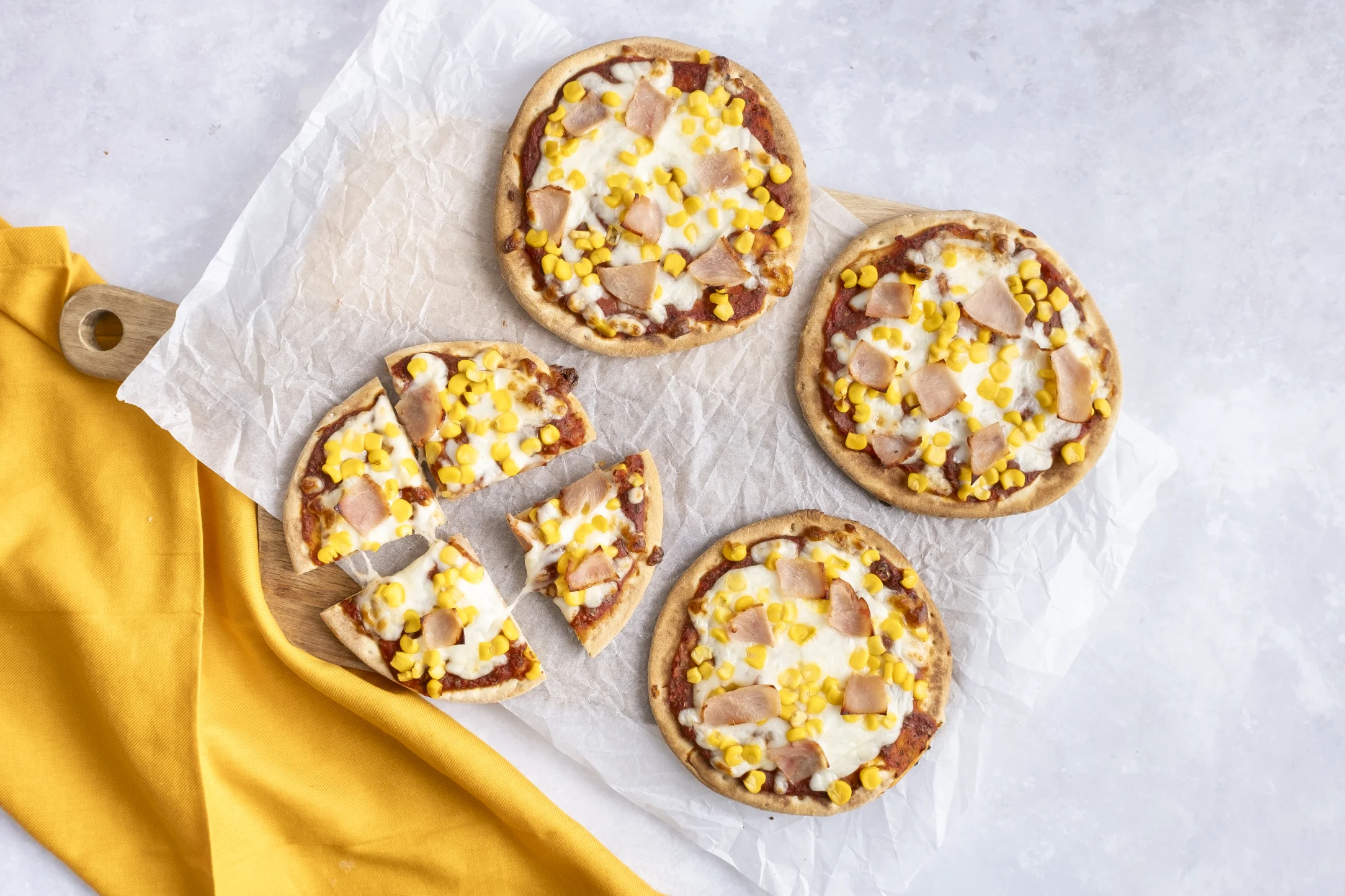 Mini Turkey Ham and Sweetcorn Pizza