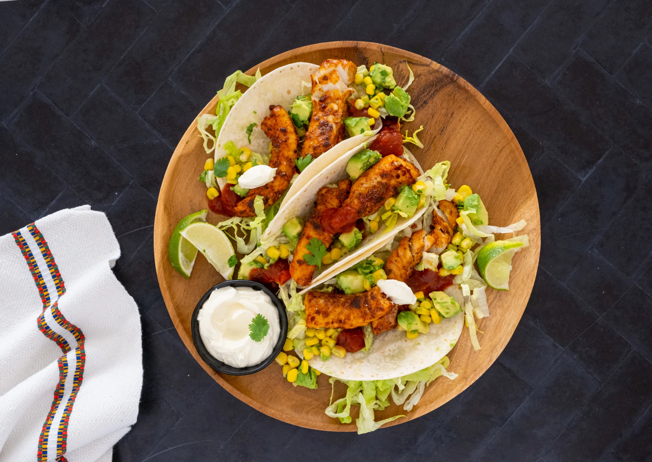 Quick Cajun Cod Tacos with Avocado and Corn Salsa