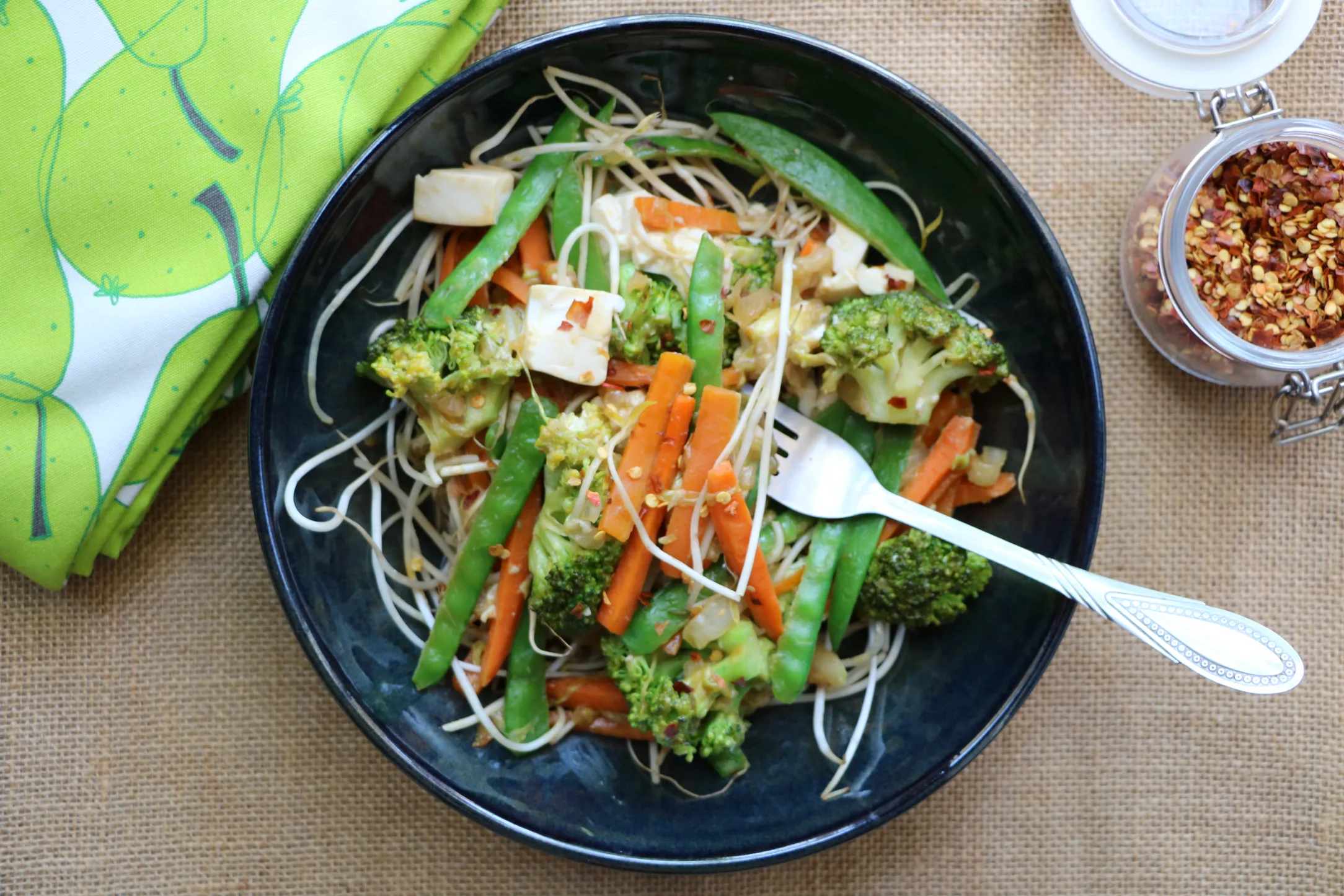 Peanut Butter Tofu and Veggie Stir Fry