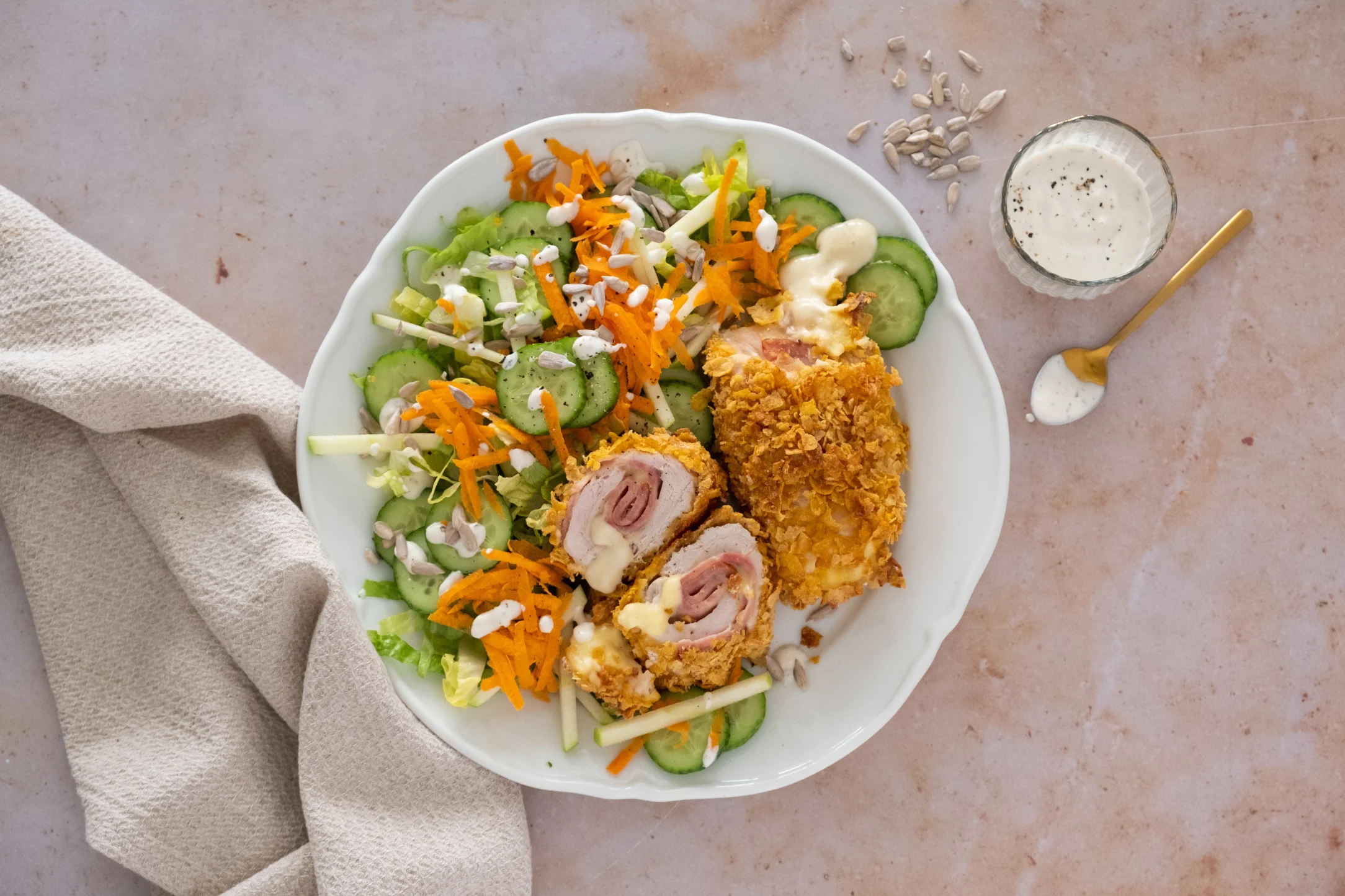 Retro Cordon Bleu with Crunchy French Salad