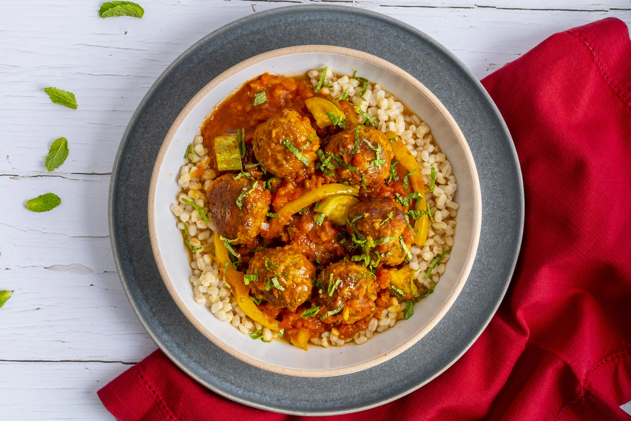 Spanish Lamb Albondigas with Pearl Barley and Mint