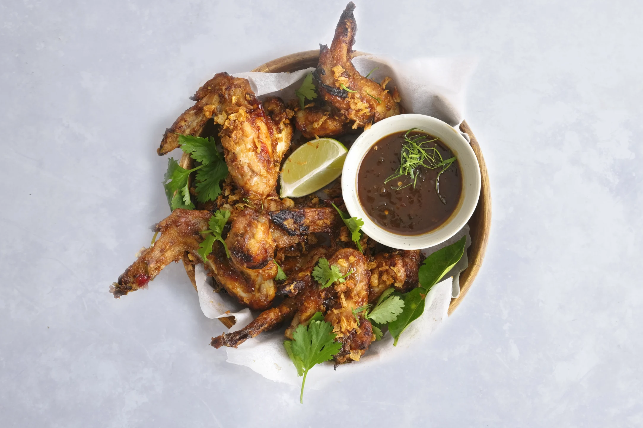 Crispy Thai Chicken Wings with Tamarind and Kefir Lime Leaves