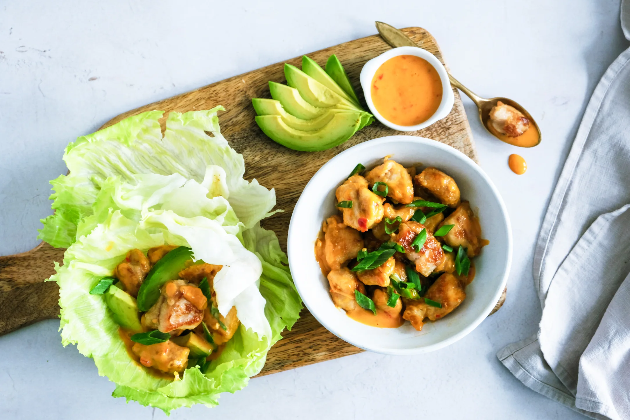 Dynamite Chicken Lettuce Cups with Avocado