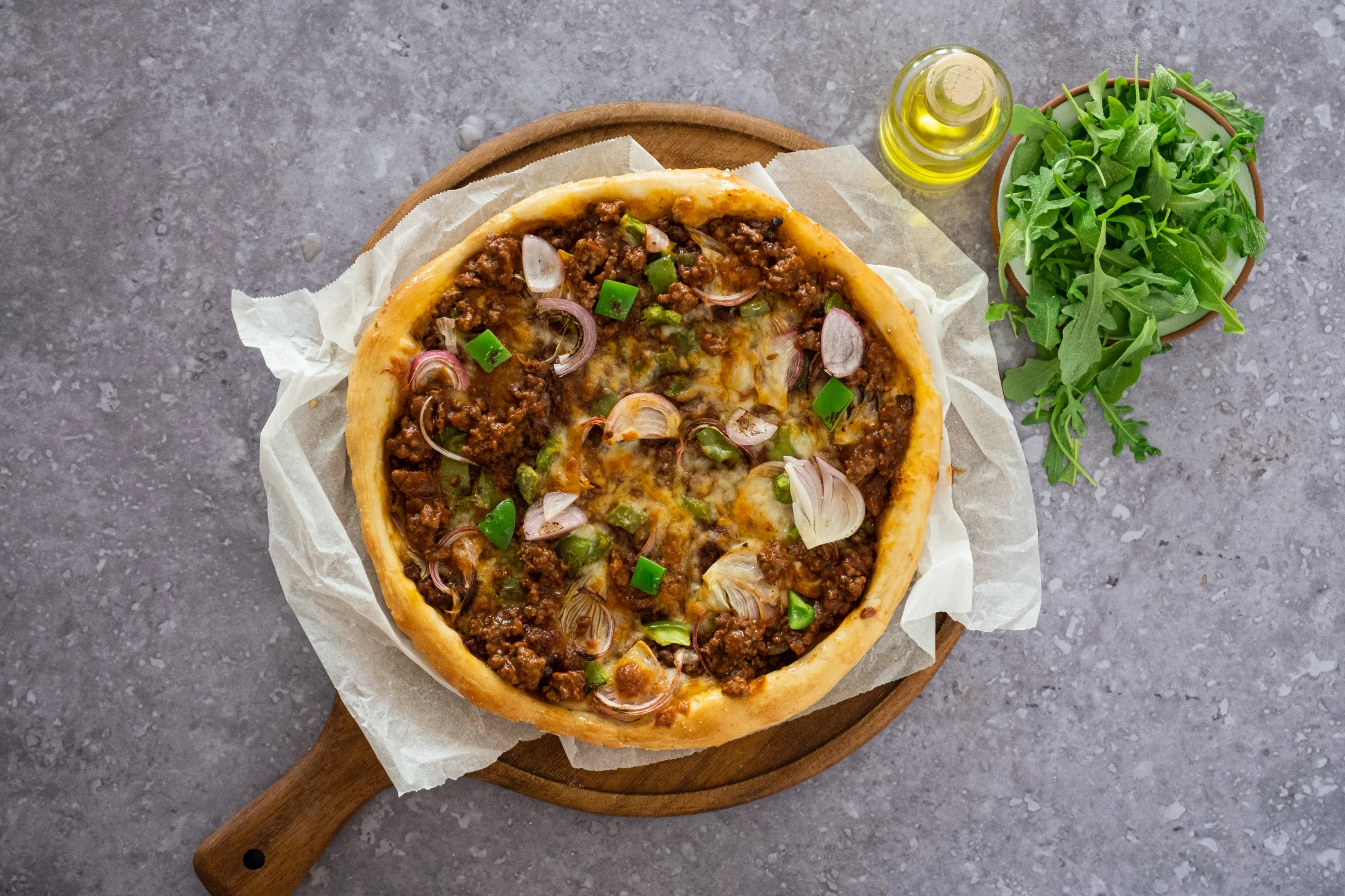 Sloppy Giusepe Pizza with Peppers and Onions