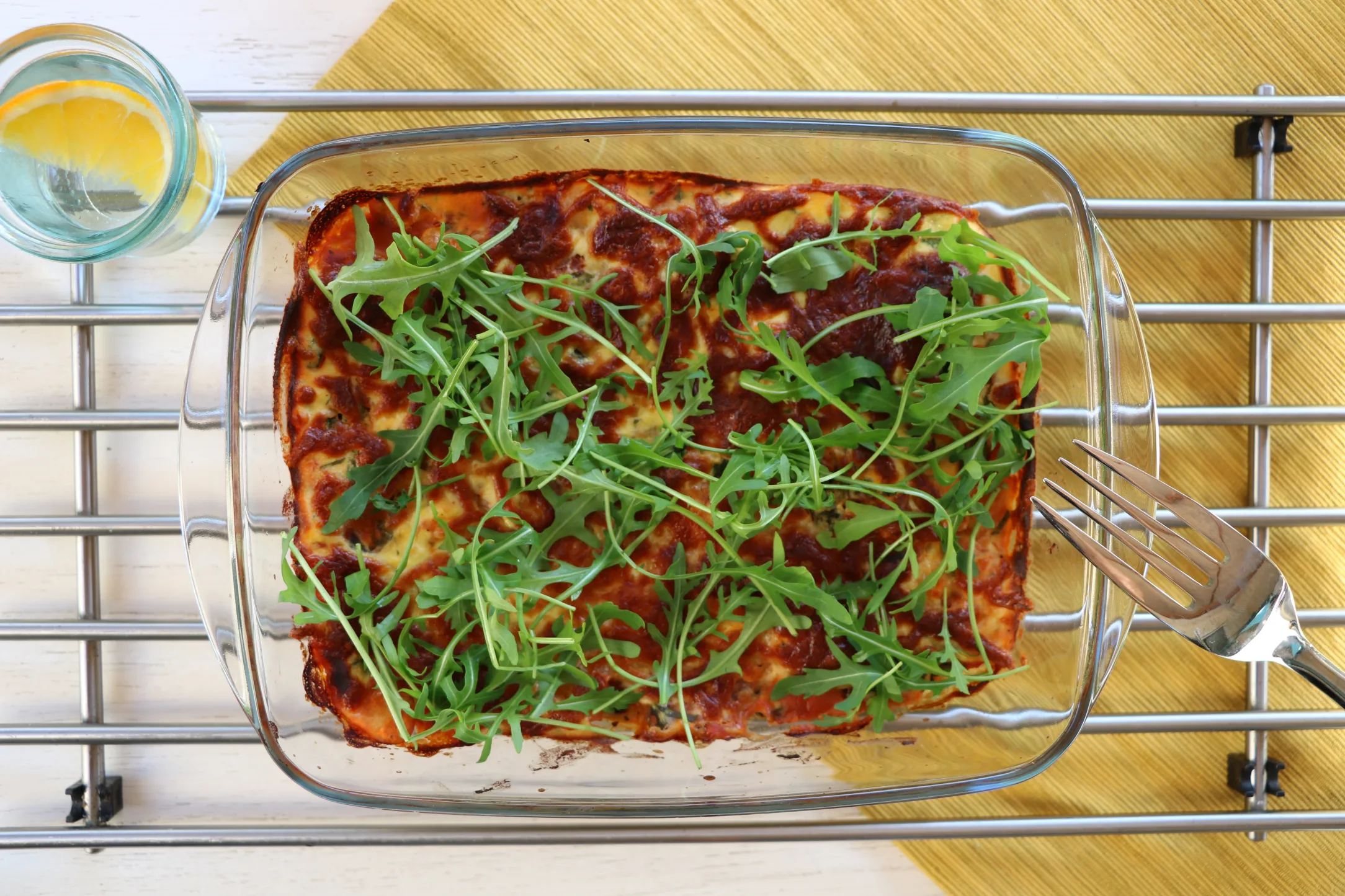 Zucchini and Butter Bean Lasagna with Spinach, Ricotta and Parsley