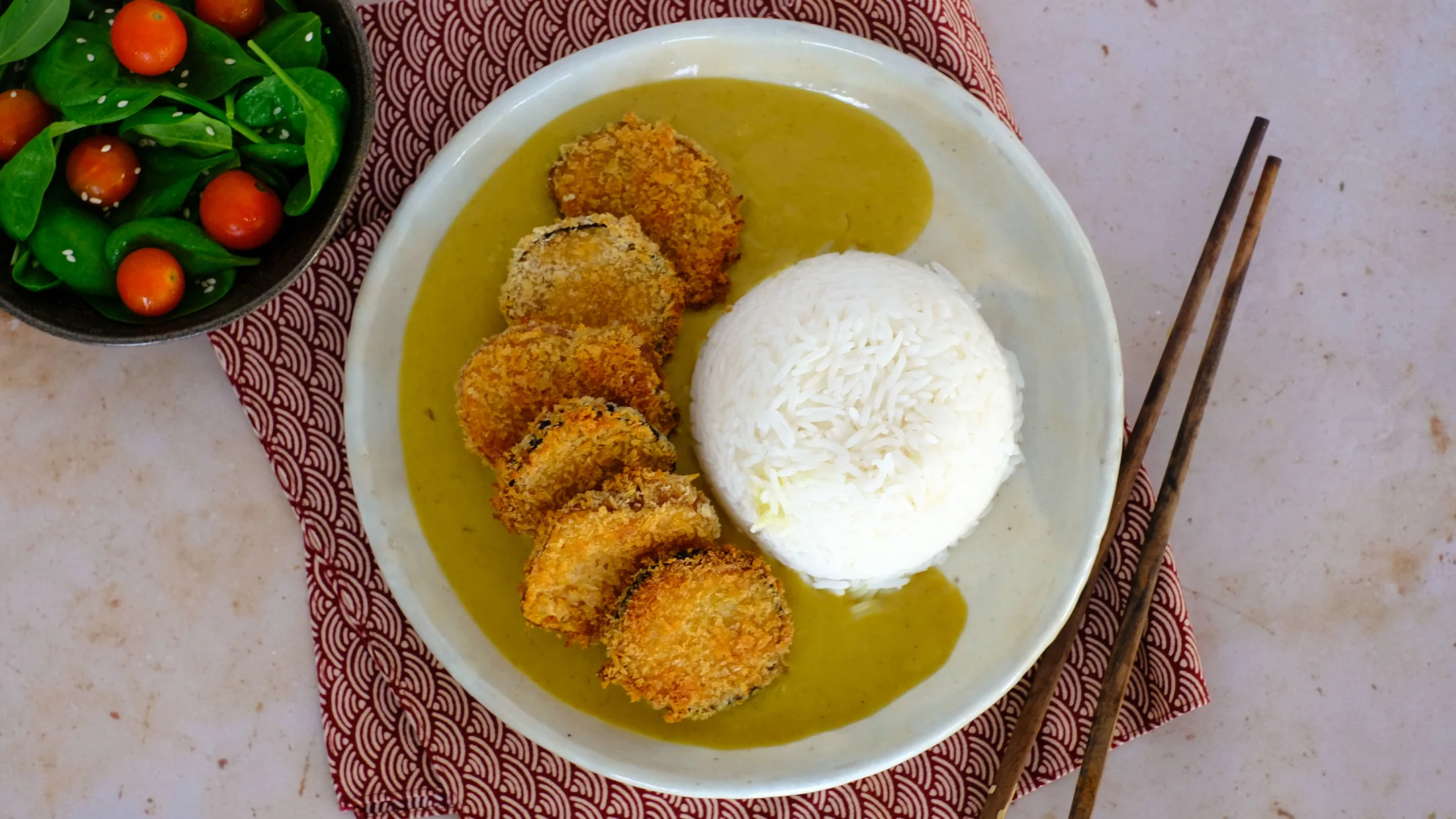 Yasai Katsu Curry with Eggplant and Sweet Potato